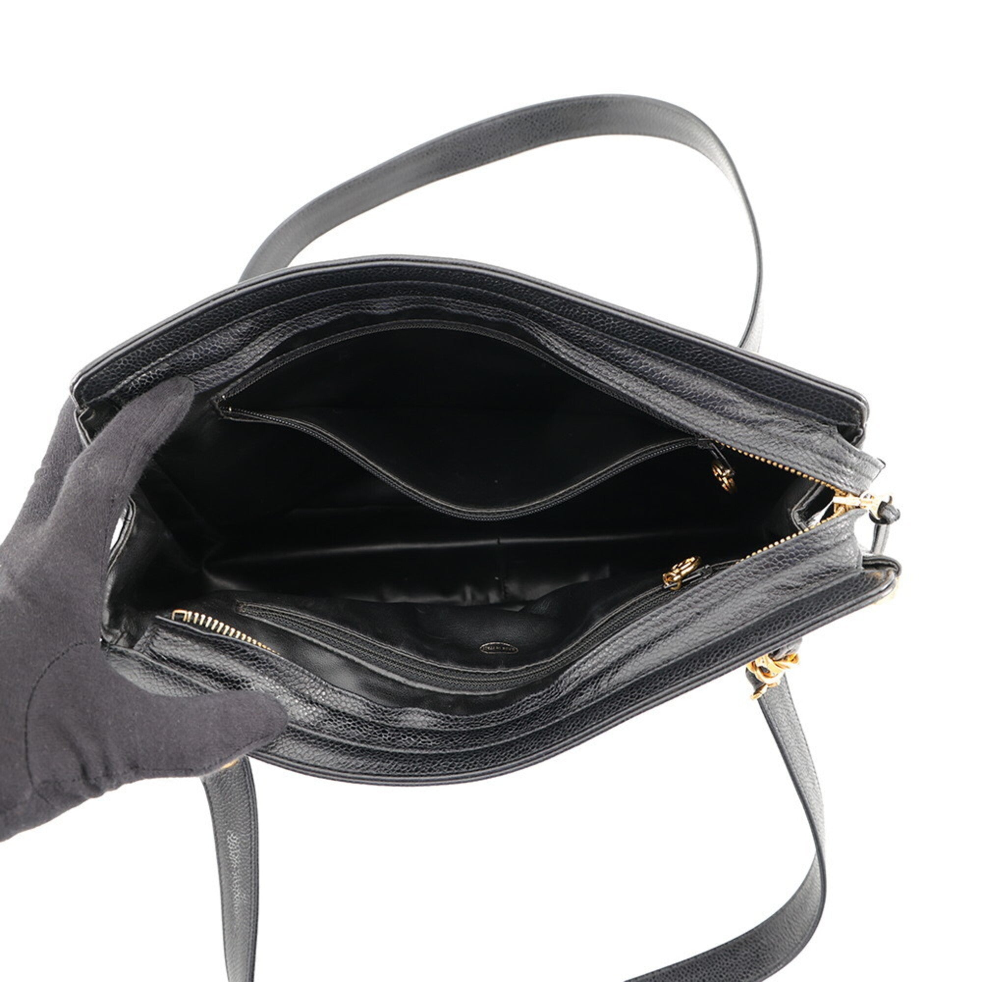 Chanel Black Grained Calfskin Tote Bag (Pre-Owned)