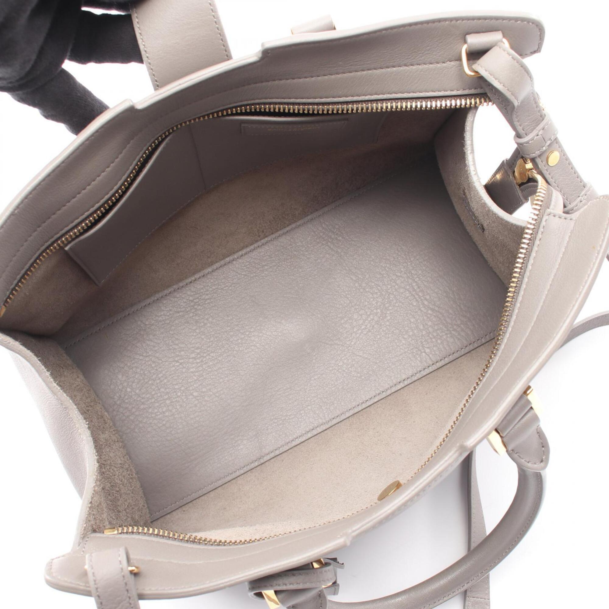Yves Saint Laurent Gray Leather Handbag (Pre-Owned)