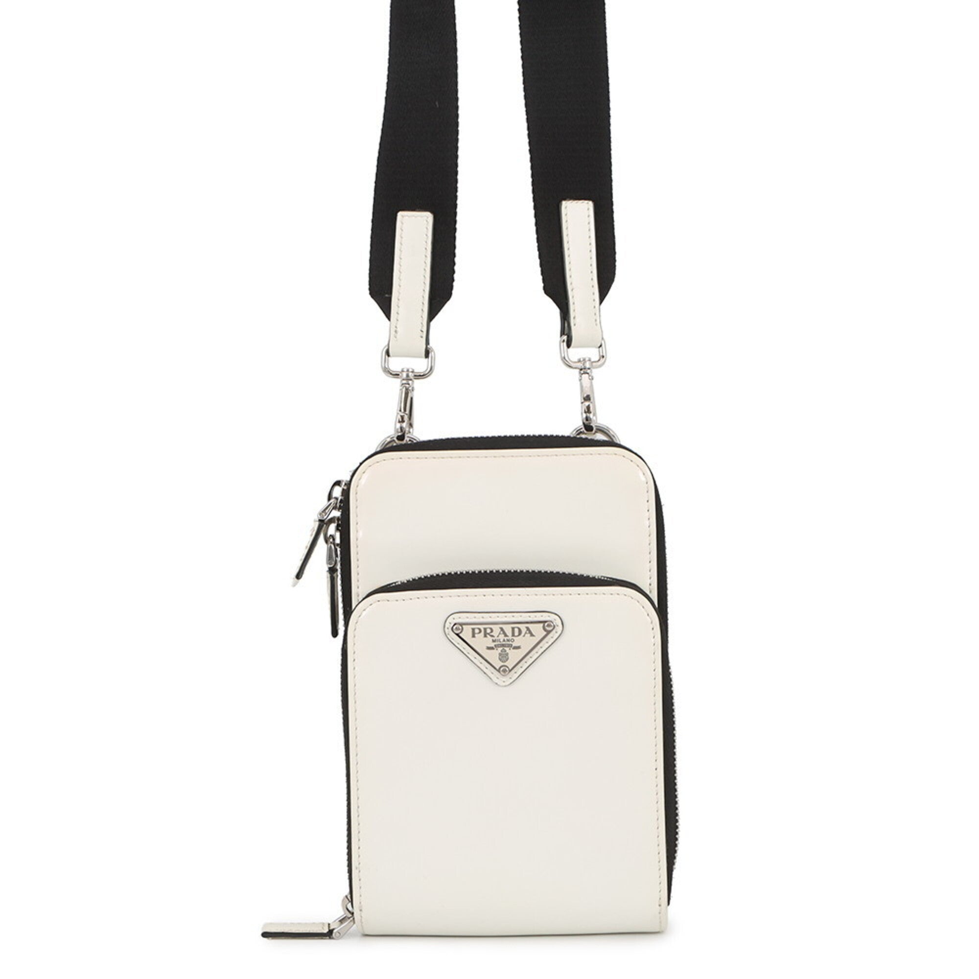 Prada Saffiano White Leather Handbag Shoulder Bag (Pre-Owned)