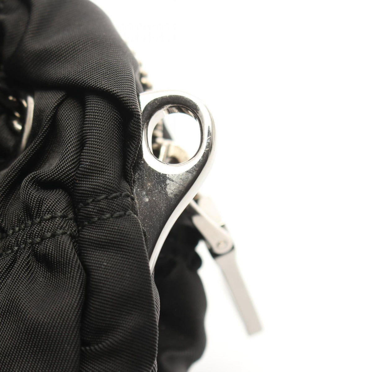 Prada Black Nylon Leather Handbag (Pre-Owned)