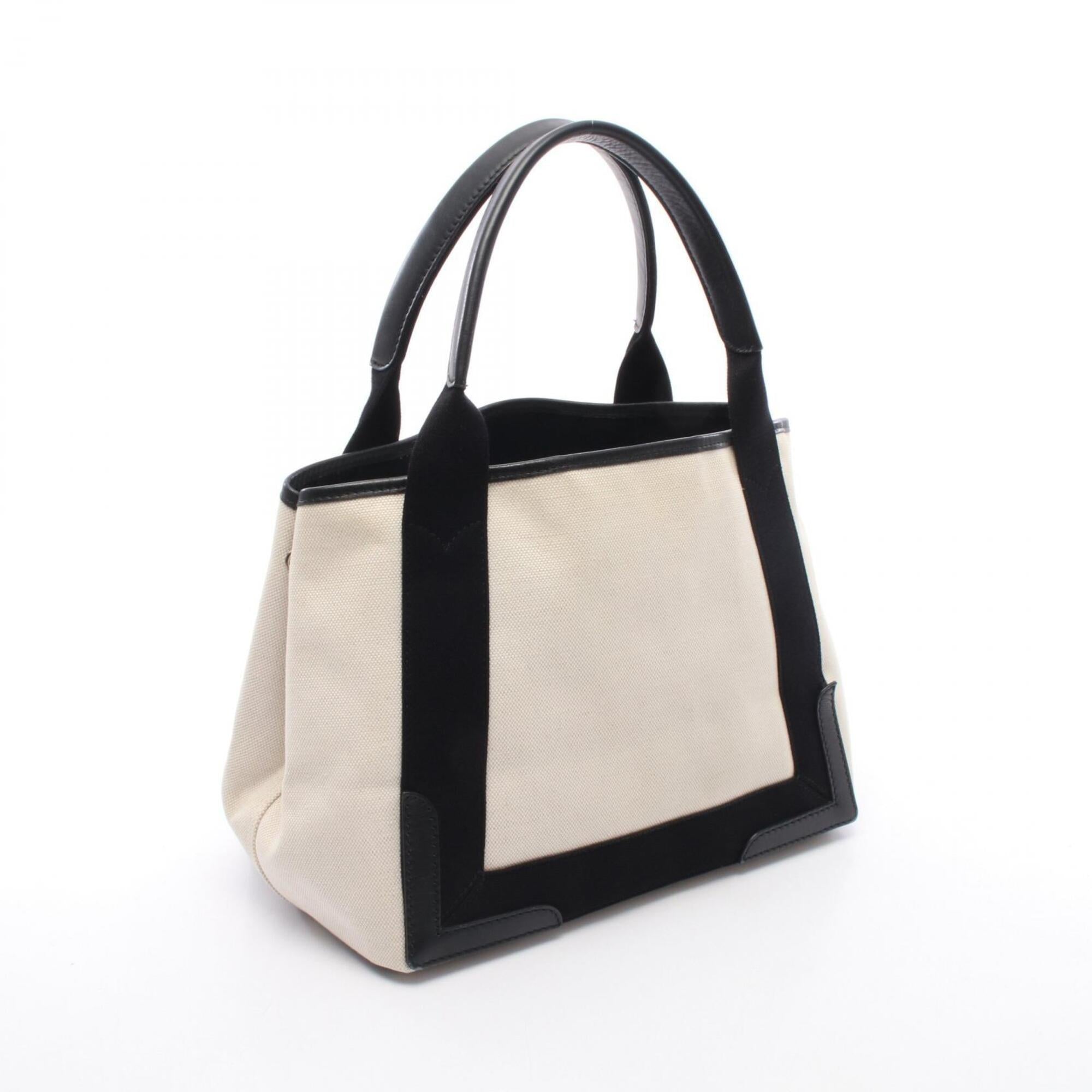 Balenciaga Black White Canvas Leather Handbag Pouch Tote Bag (Pre-Owned)