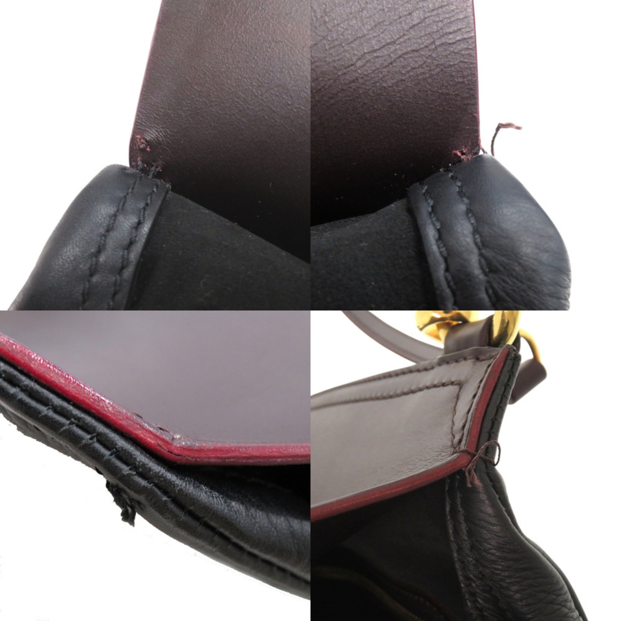 Burberry Black Dark Brown Leather Shoulder Bag (Pre-Owned)