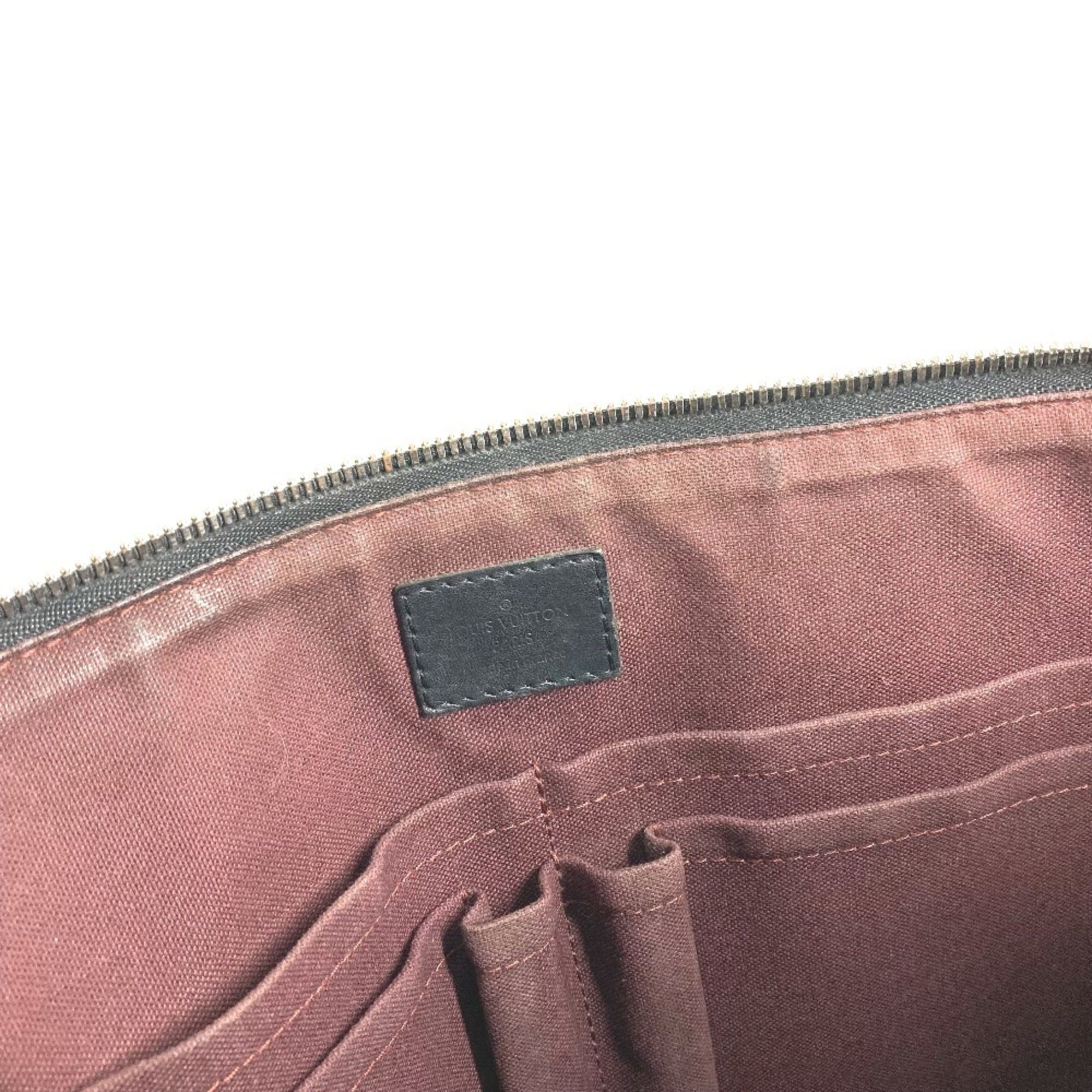 Louis Vuitton Black Brown Monogram Canvas Handbag (Pre-Owned)