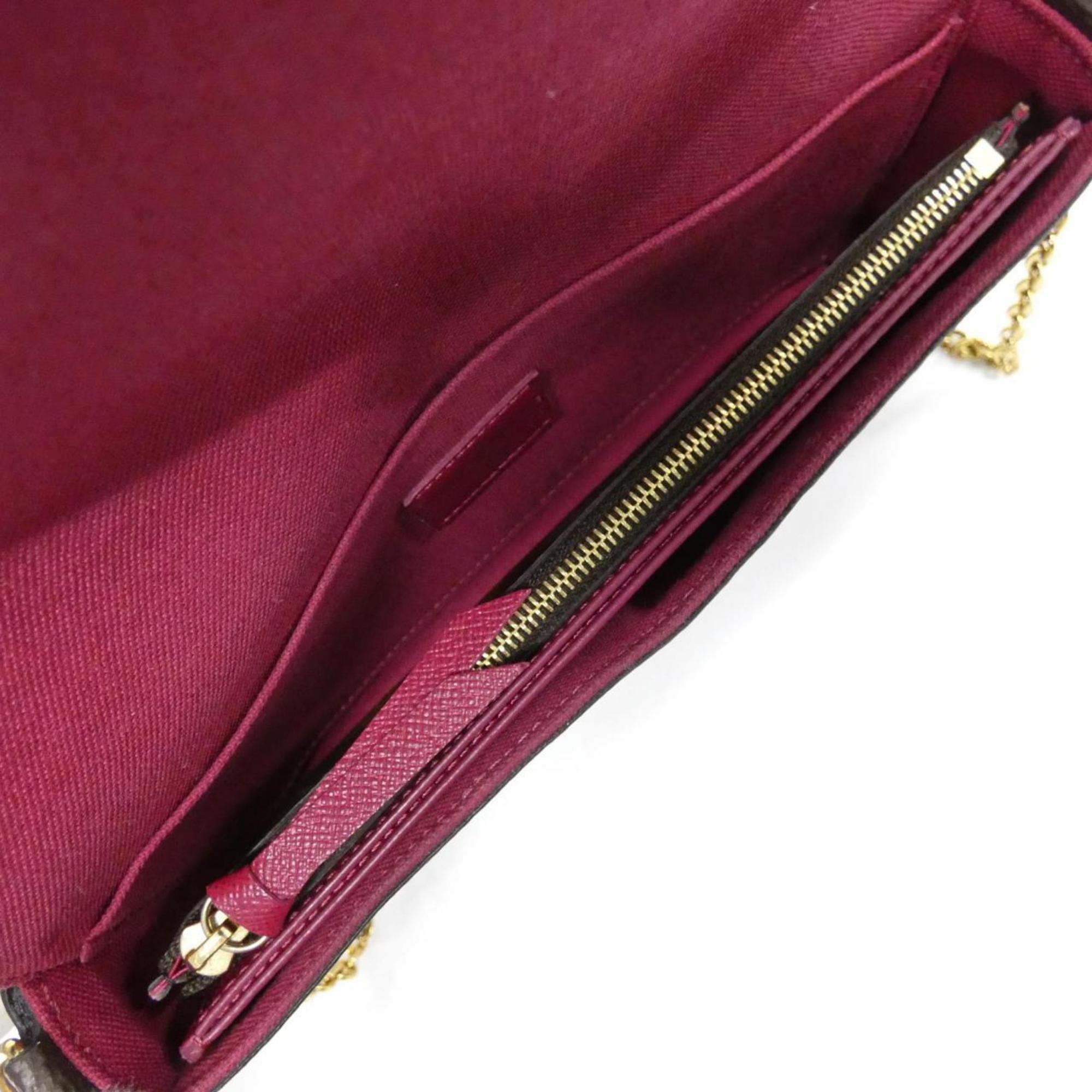Louis Vuitton Monogram Marron Coated Canvas Pochette Shoulder Bag (Pre-Owned)