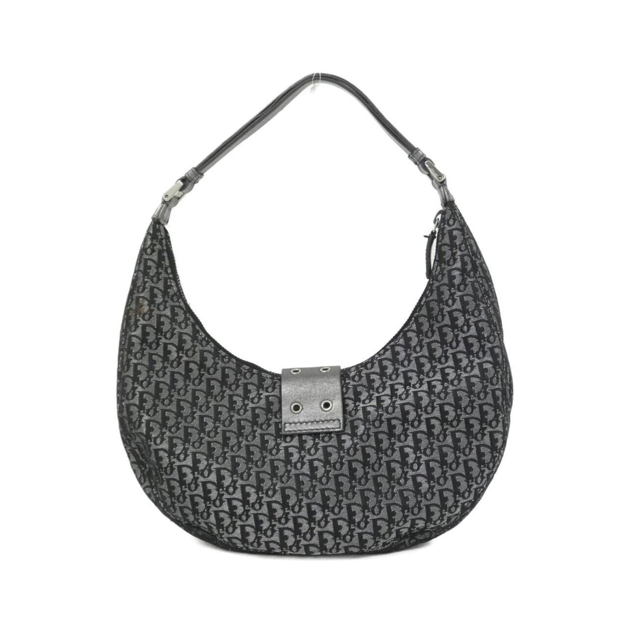 Christian Dior Black Canvas Leather Shoulder Bag (Pre-Owned)
