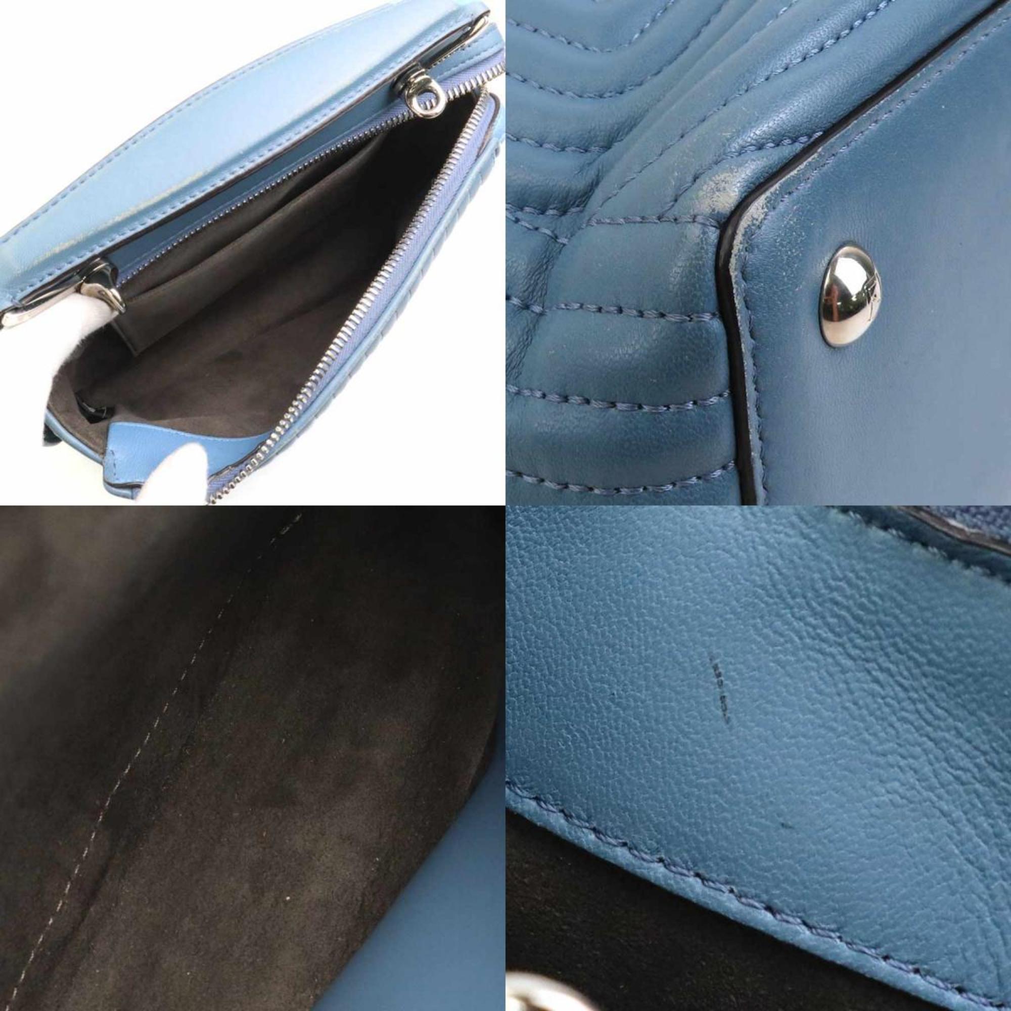 Fendi Blue Leather Shoulder Bag (Pre-Owned)