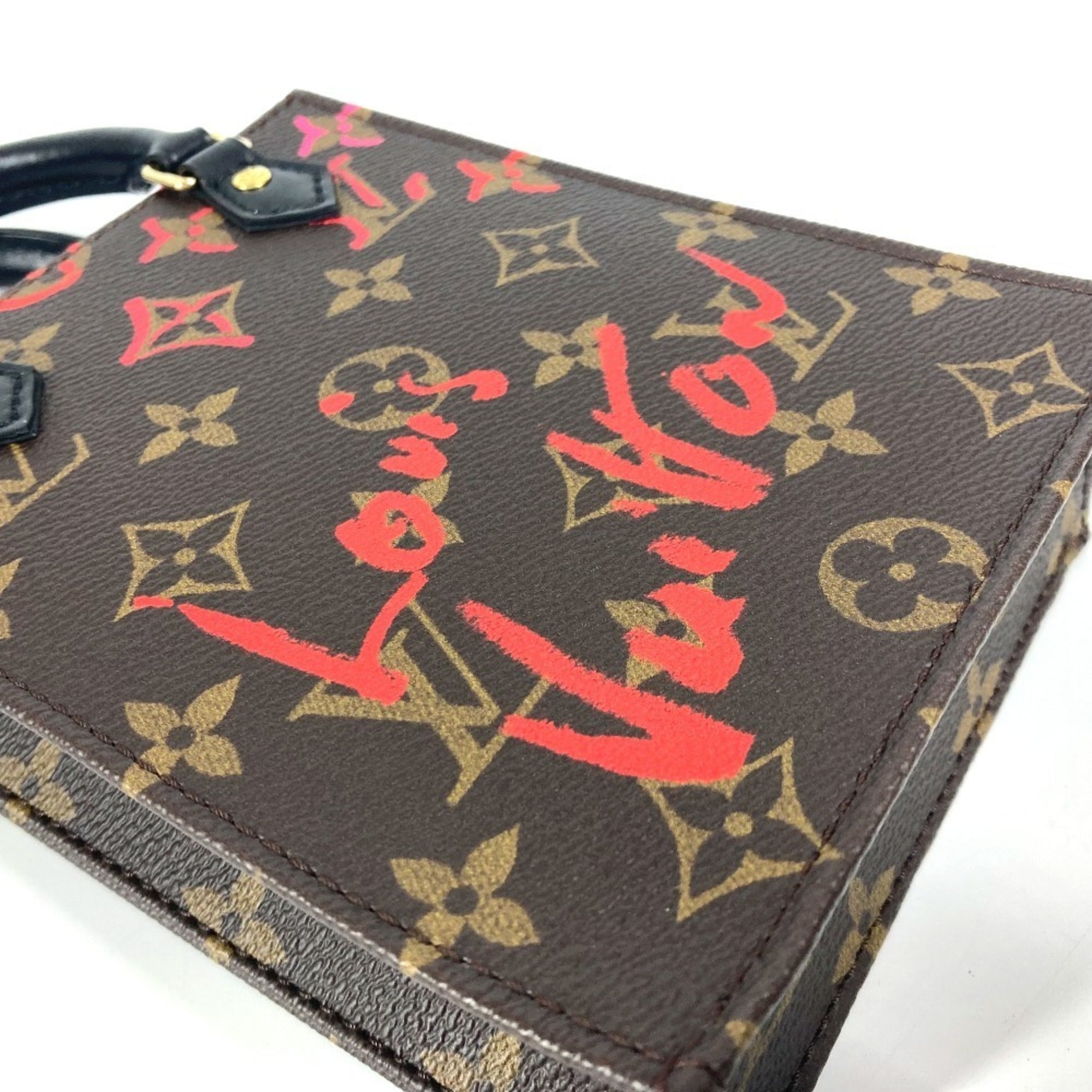 Louis Vuitton Brown Monogram Red Color Monogram Handbag Shoulder Bag (Pre-Owned)