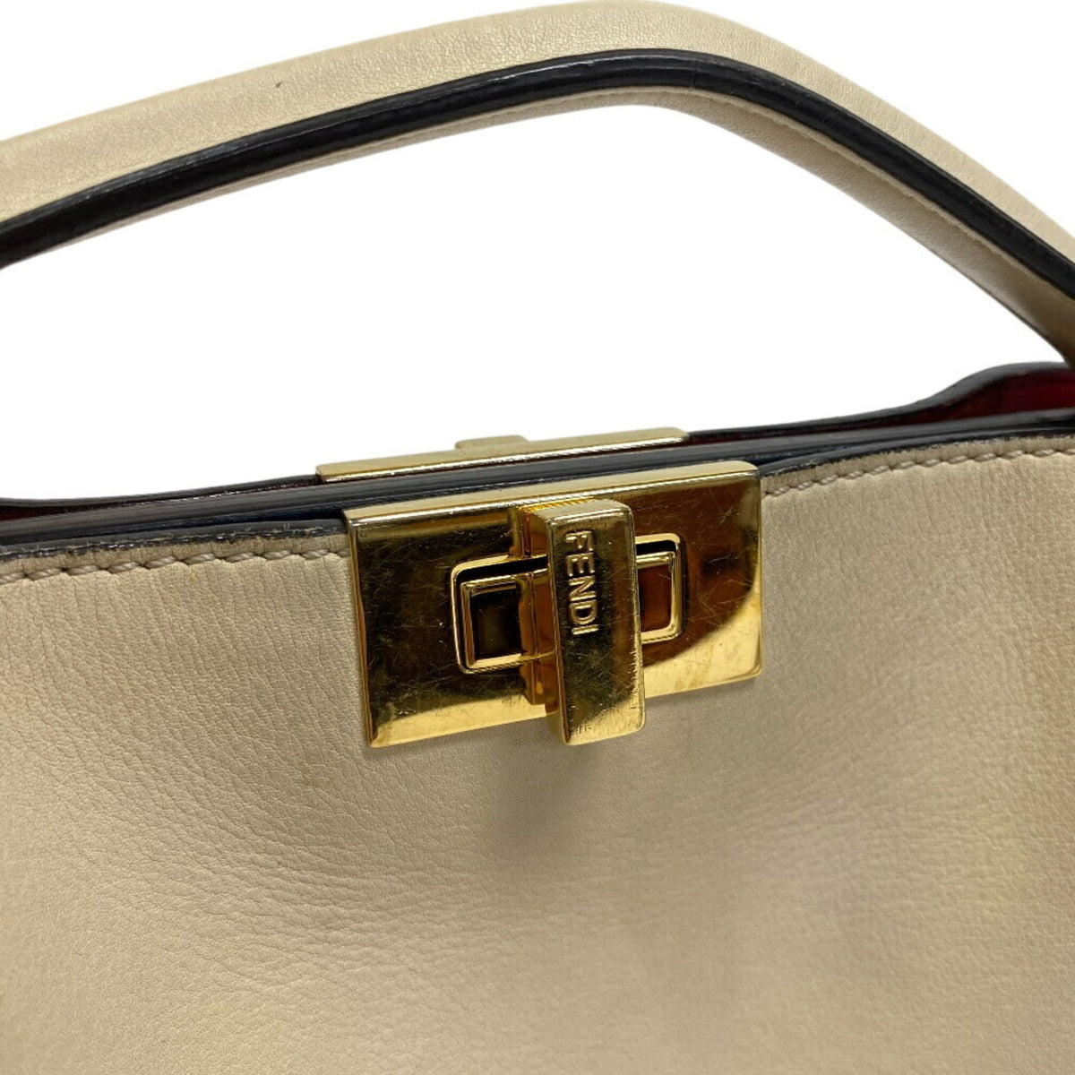 Fendi Beige Leather Handbag Shoulder Bag (Pre-Owned)