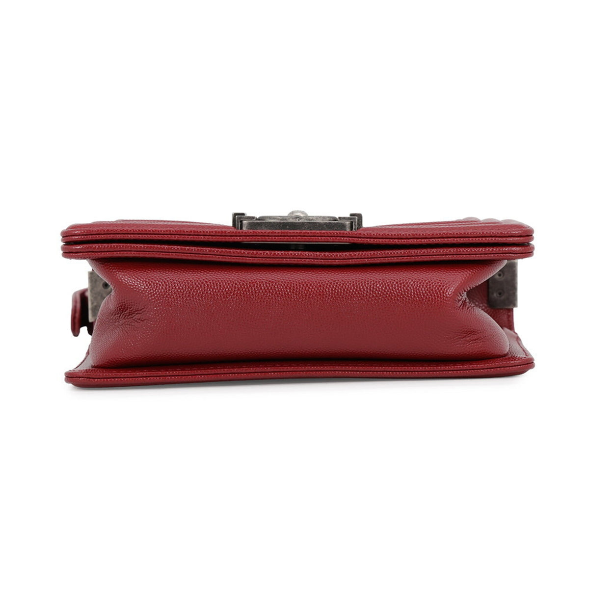 Chanel Boy Chanel Red Color Grained Calfskin Handbag Shoulder Bag (Pre-Owned)