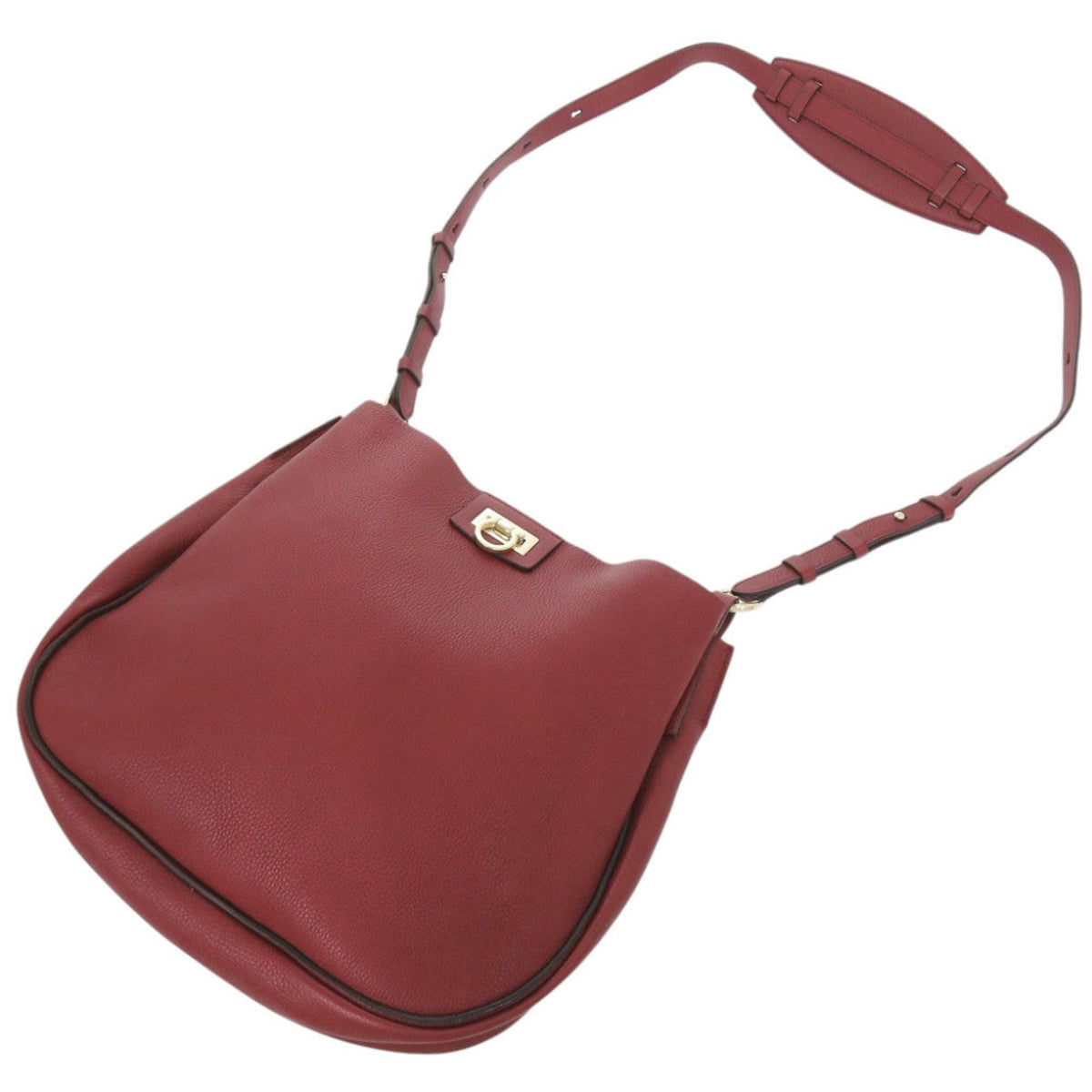 Salvatore Ferragamo Red Color Leather Shoulder Bag (Pre-Owned)