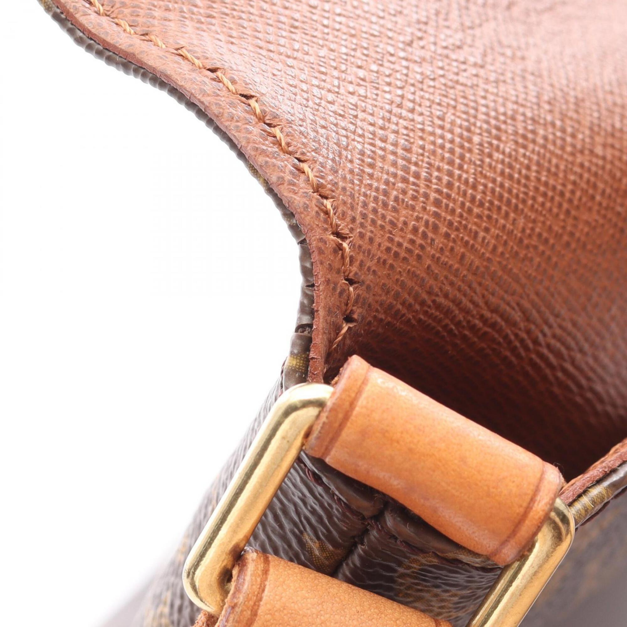 Louis Vuitton Brown Coated Canvas Monogram Leather Handbag Shoulder Bag (Pre-Owned)