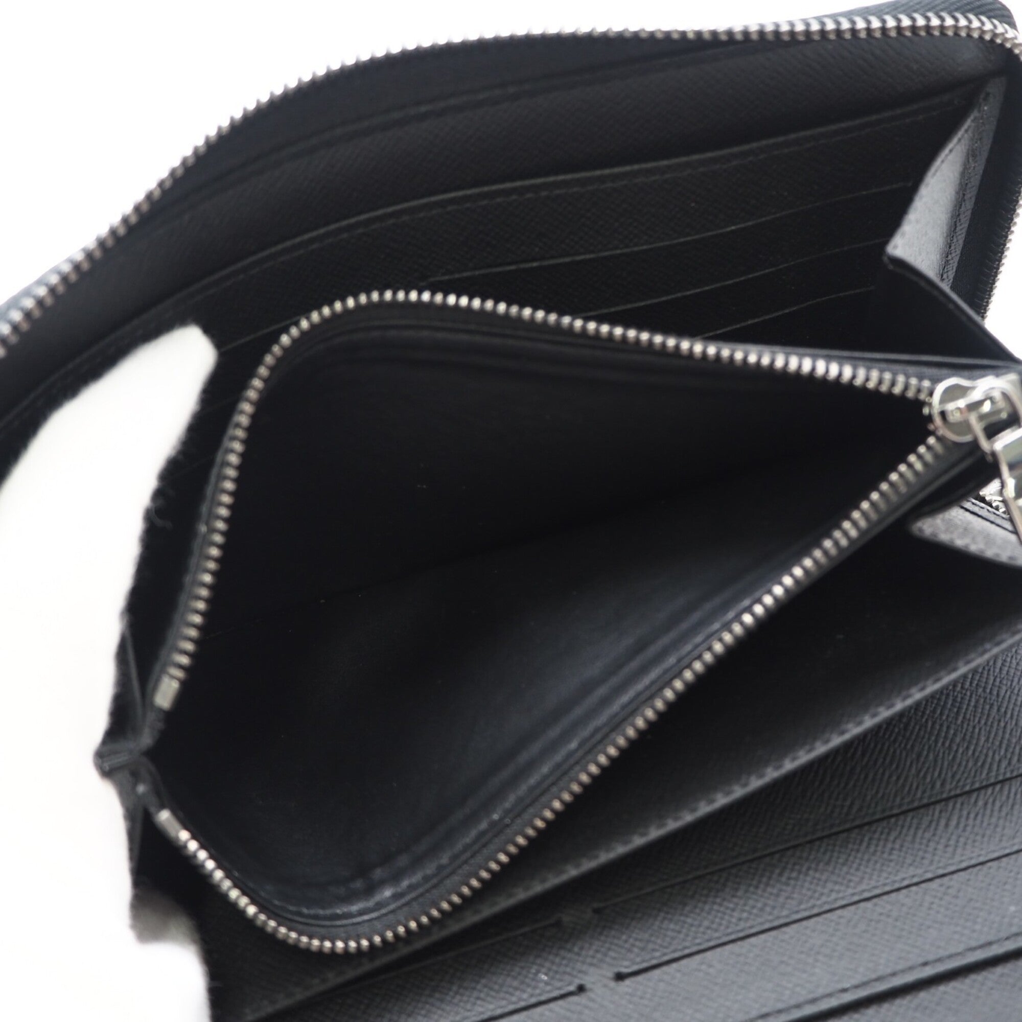 Louis Vuitton Black Gray Coated Canvas Leather Long Wallet (Bi-Fold) (Pre-Owned)