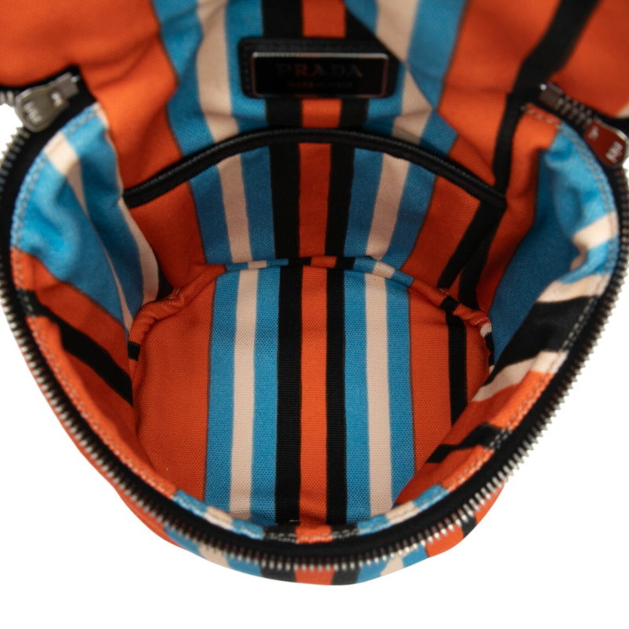 Prada Multi-Color Orange Canvas Pouch Shoulder Bag (Pre-Owned)