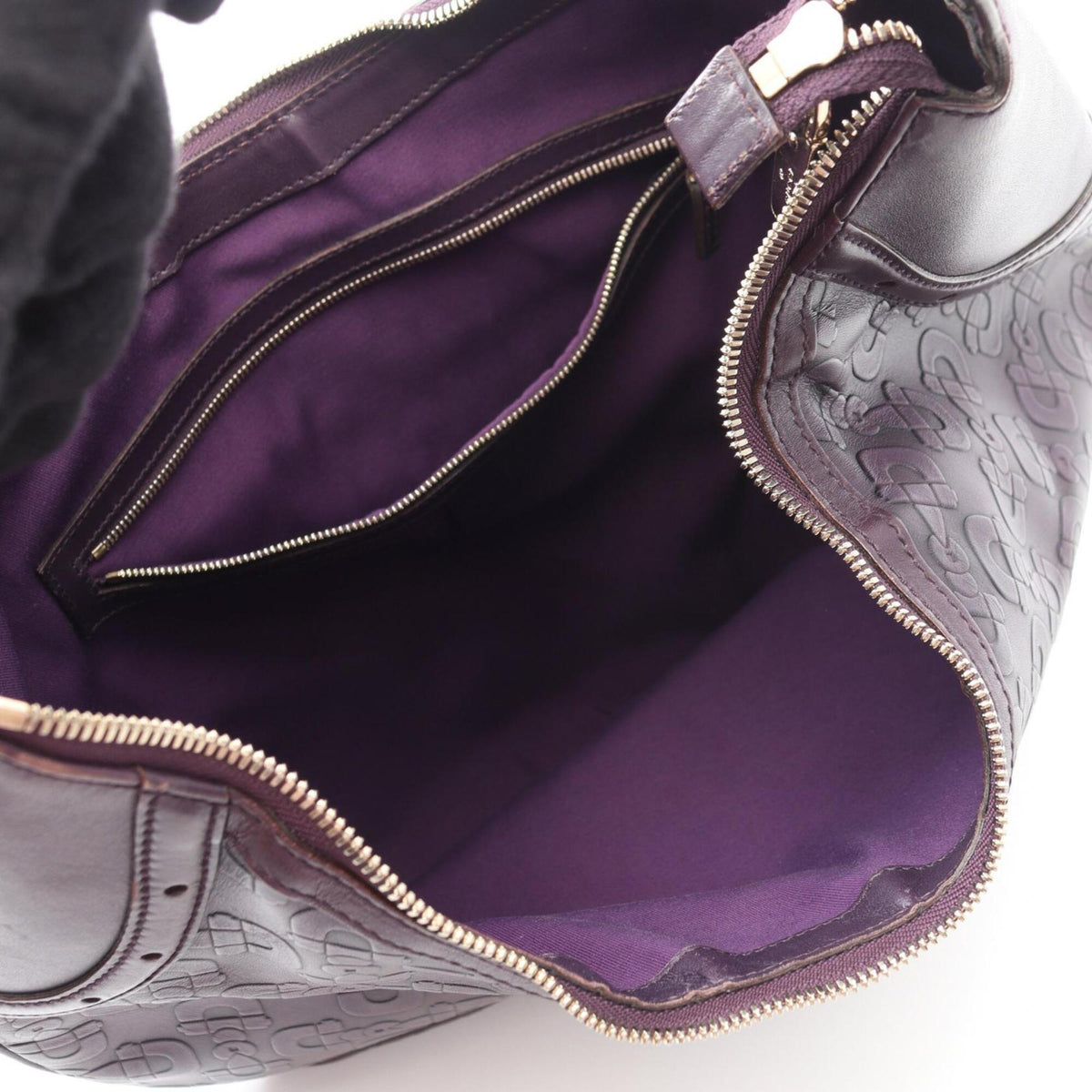 Gucci Purple Leather Handbag Shoulder Bag (Pre-Owned)