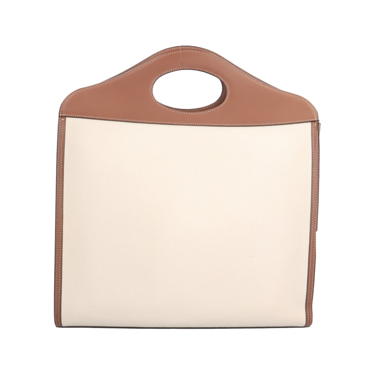 Burberry Beige Brown Canvas Leather Handbag Shoulder Bag (Pre-Owned)