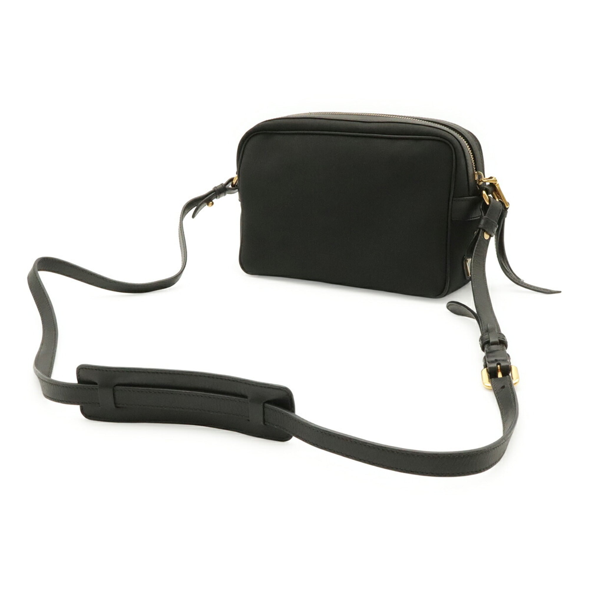Prada Black Nero Canvas Leather Shoulder Bag (Pre-Owned)