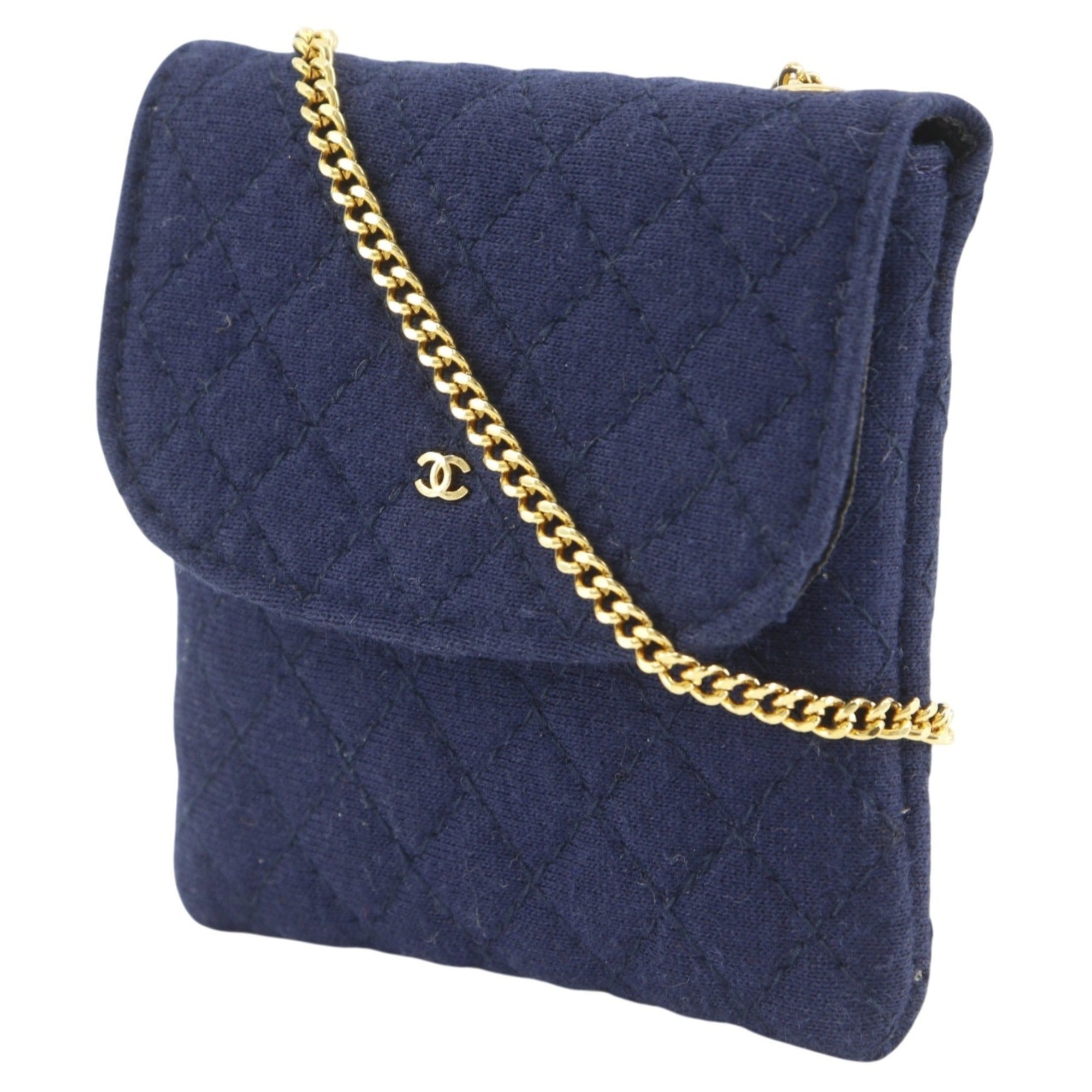 Chanel Navy Cotton Pouch (Pre-Owned)