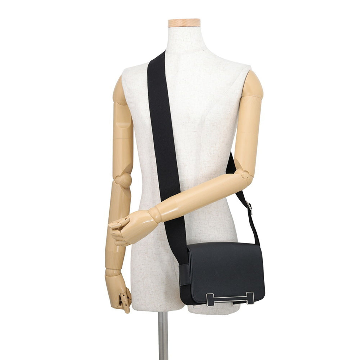 Hermes Black Chevre Myzore Leather Handbag Shoulder Bag (Pre-Owned)