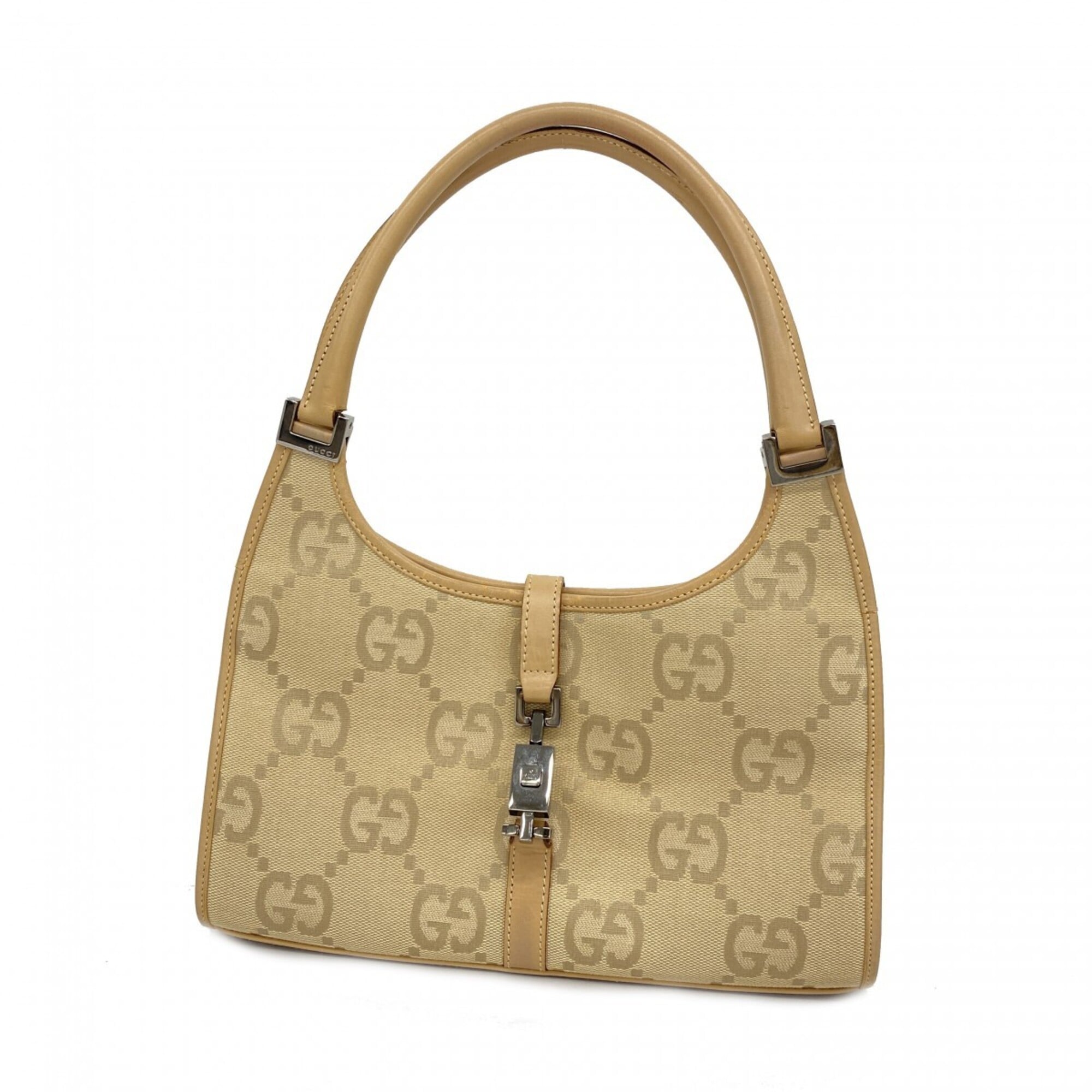 Gucci Light Brown Canvas Handbag (Pre-Owned)