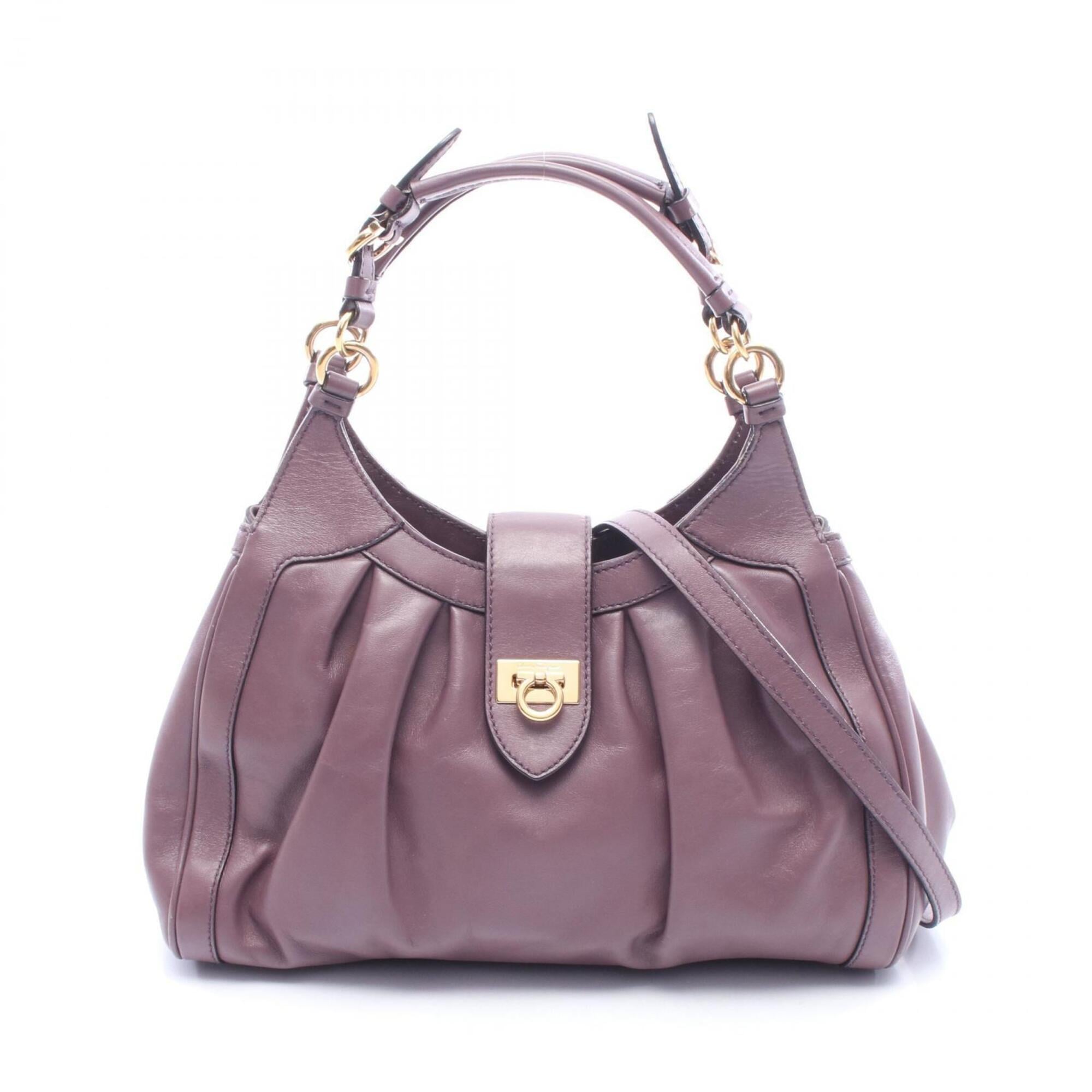 Salvatore Ferragamo Purple Leather Handbag (Pre-Owned)