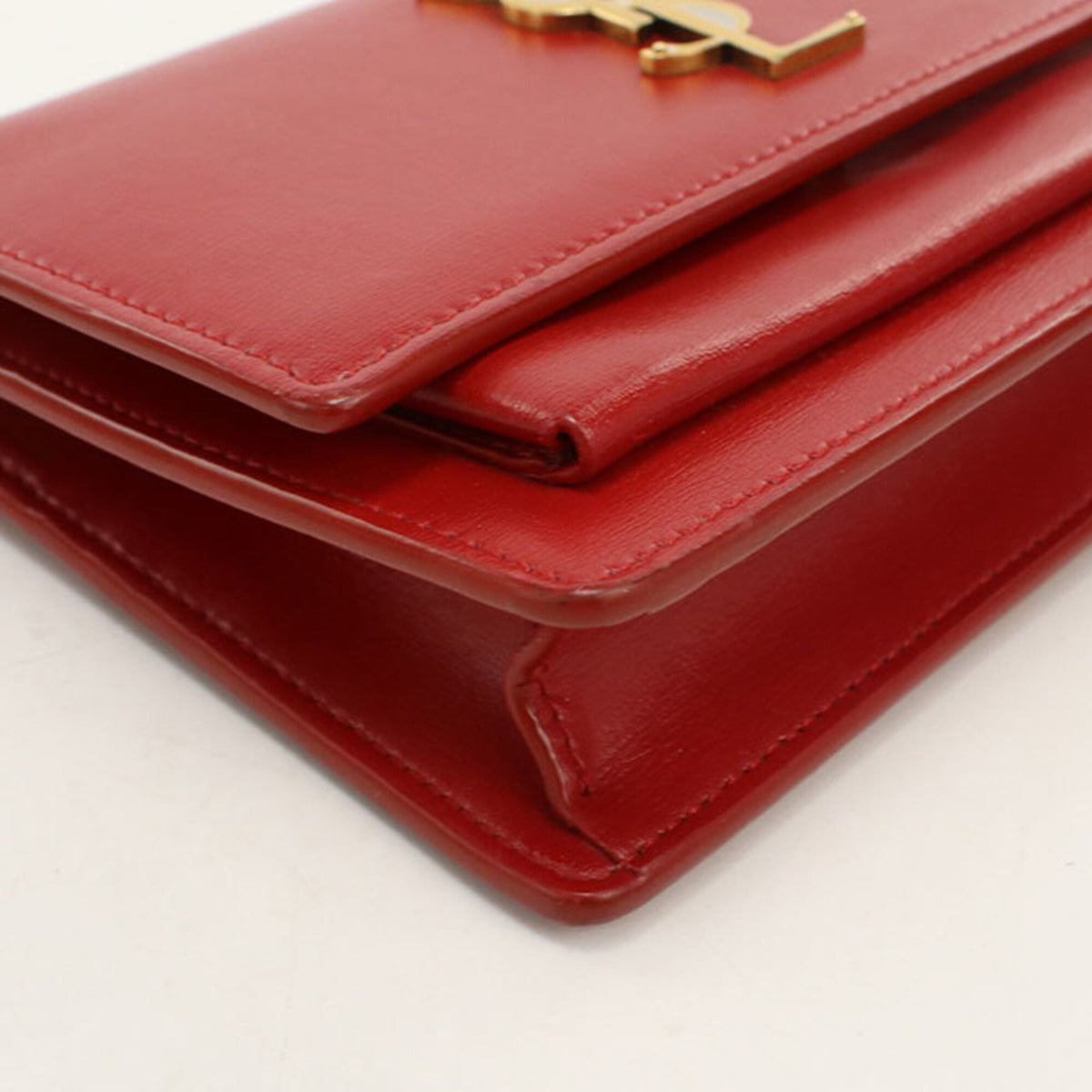 Saint Laurent Red Color Leather Shoulder Bag (Pre-Owned)