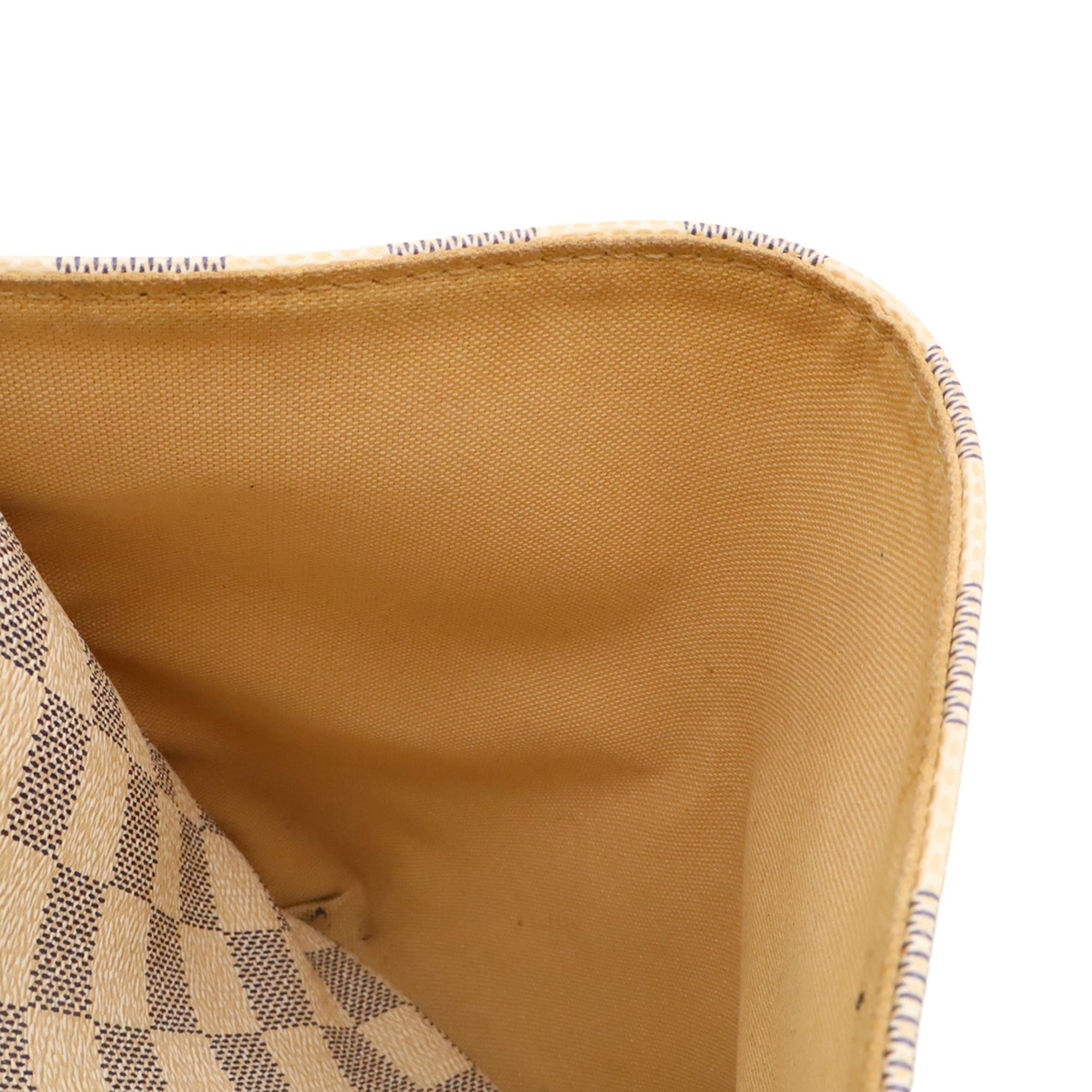 Louis Vuitton Ivory Damier Azur Canvas Shoulder Bag Tote Bag (Pre-Owned)
