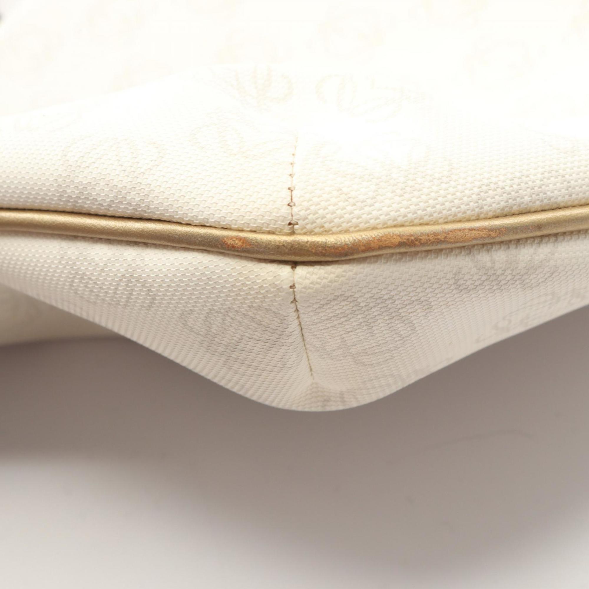 Loewe Gold White Coated Canvas Leather Handbag Shoulder Bag (Pre-Owned)