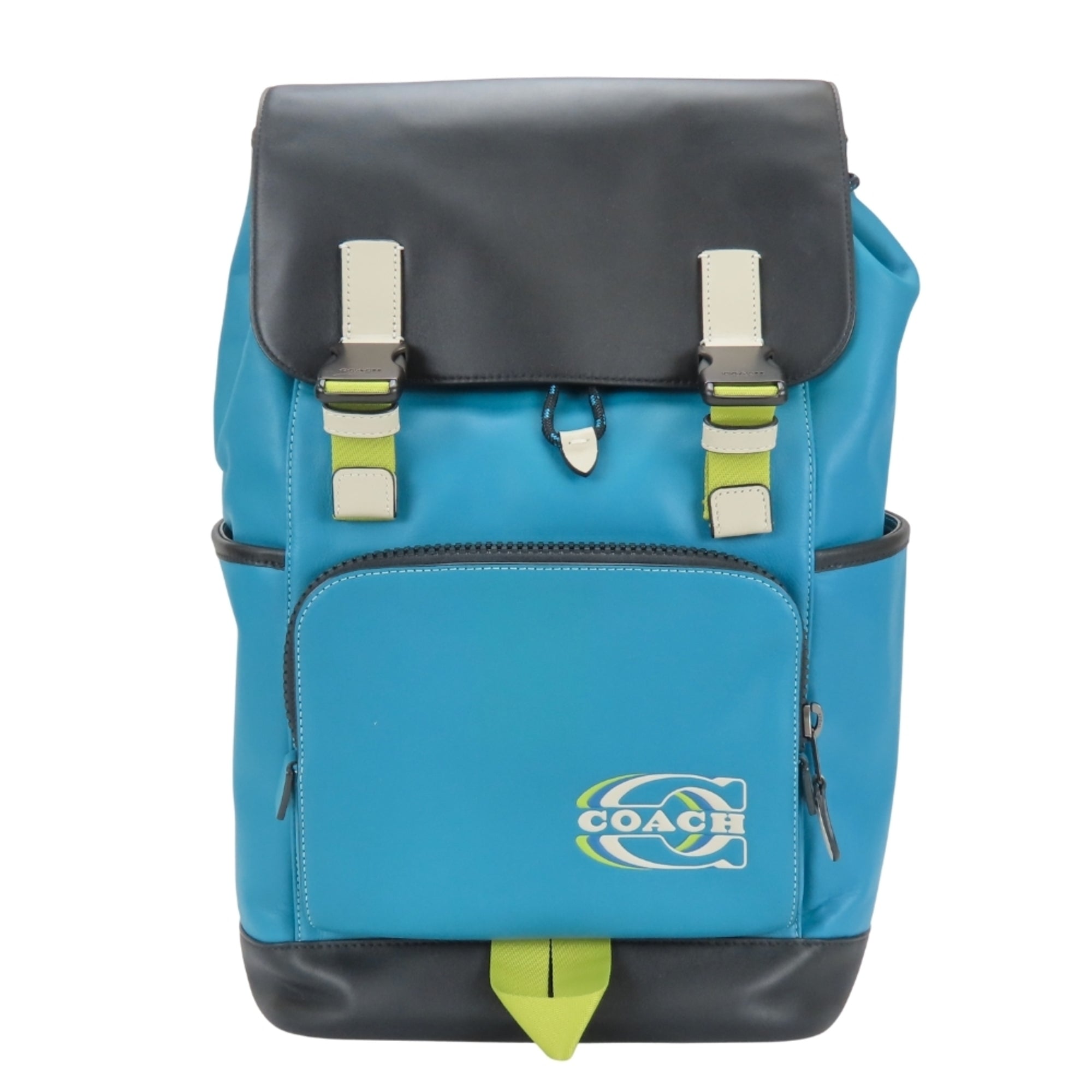 Coach Black Blue Leather Backpack (Pre-Owned)