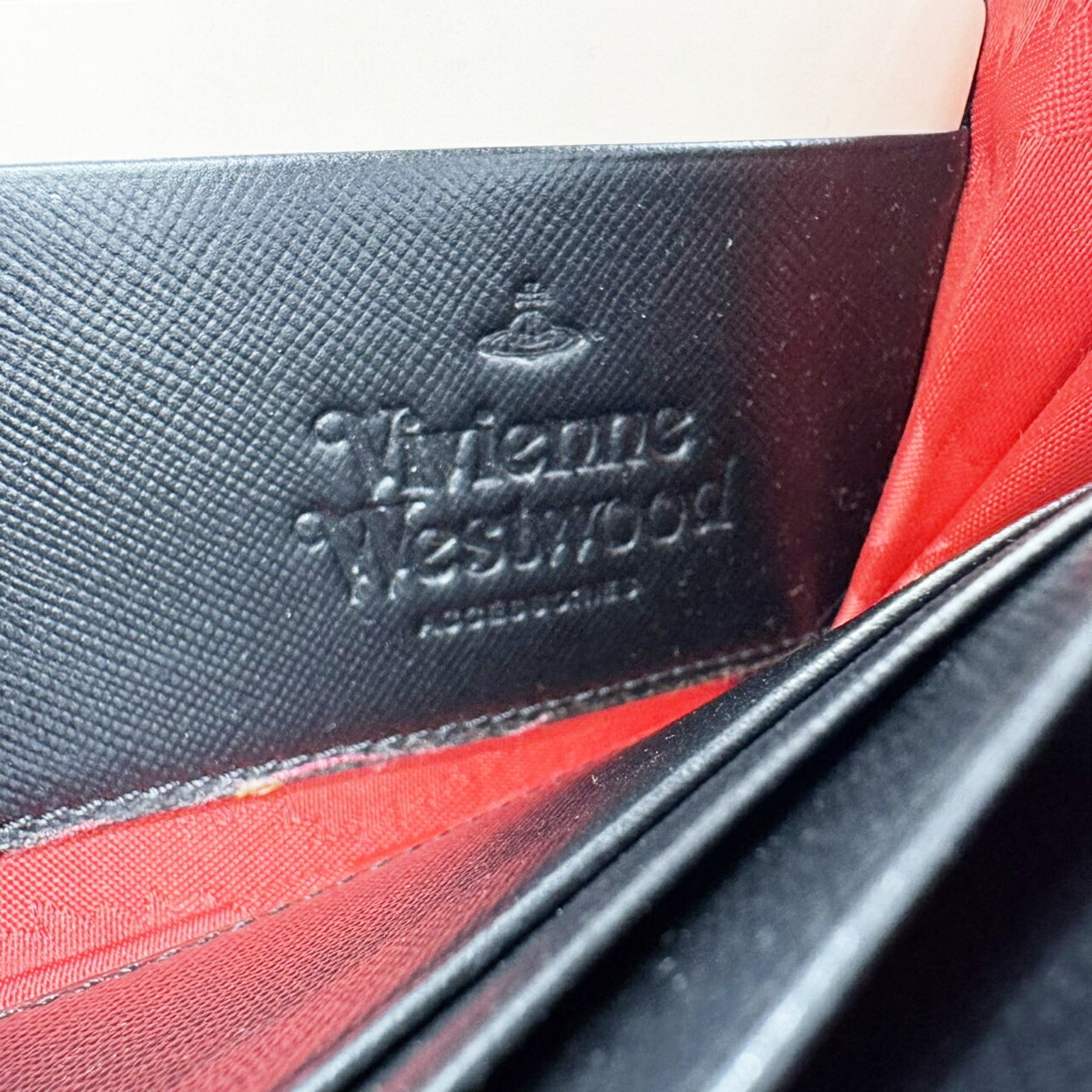 Vivienne Westwood Black Leather Long Wallet (Bi-Fold) (Pre-Owned)