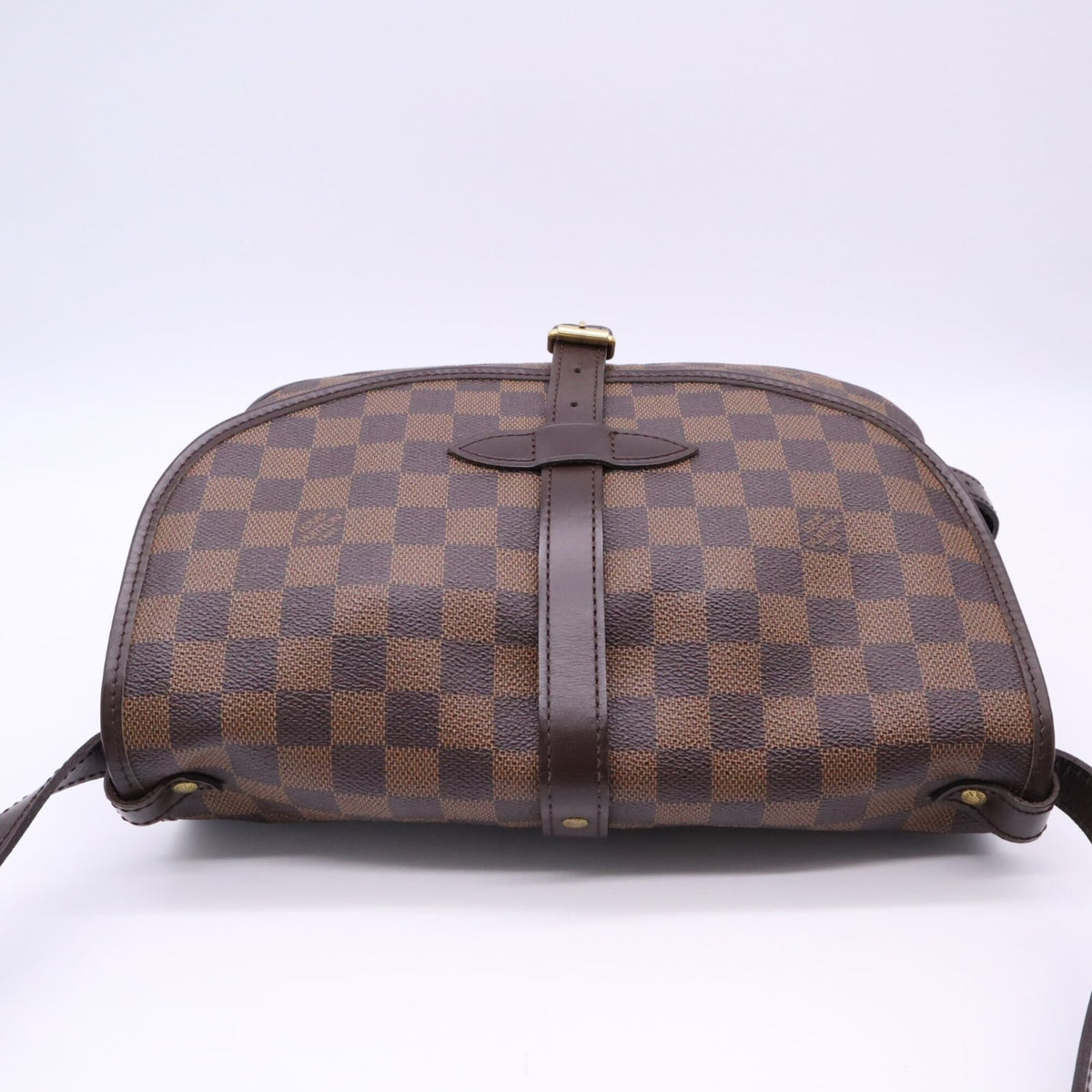 Louis Vuitton Beige Brown Coated Canvas Leather Shoulder Bag (Pre-Owned)