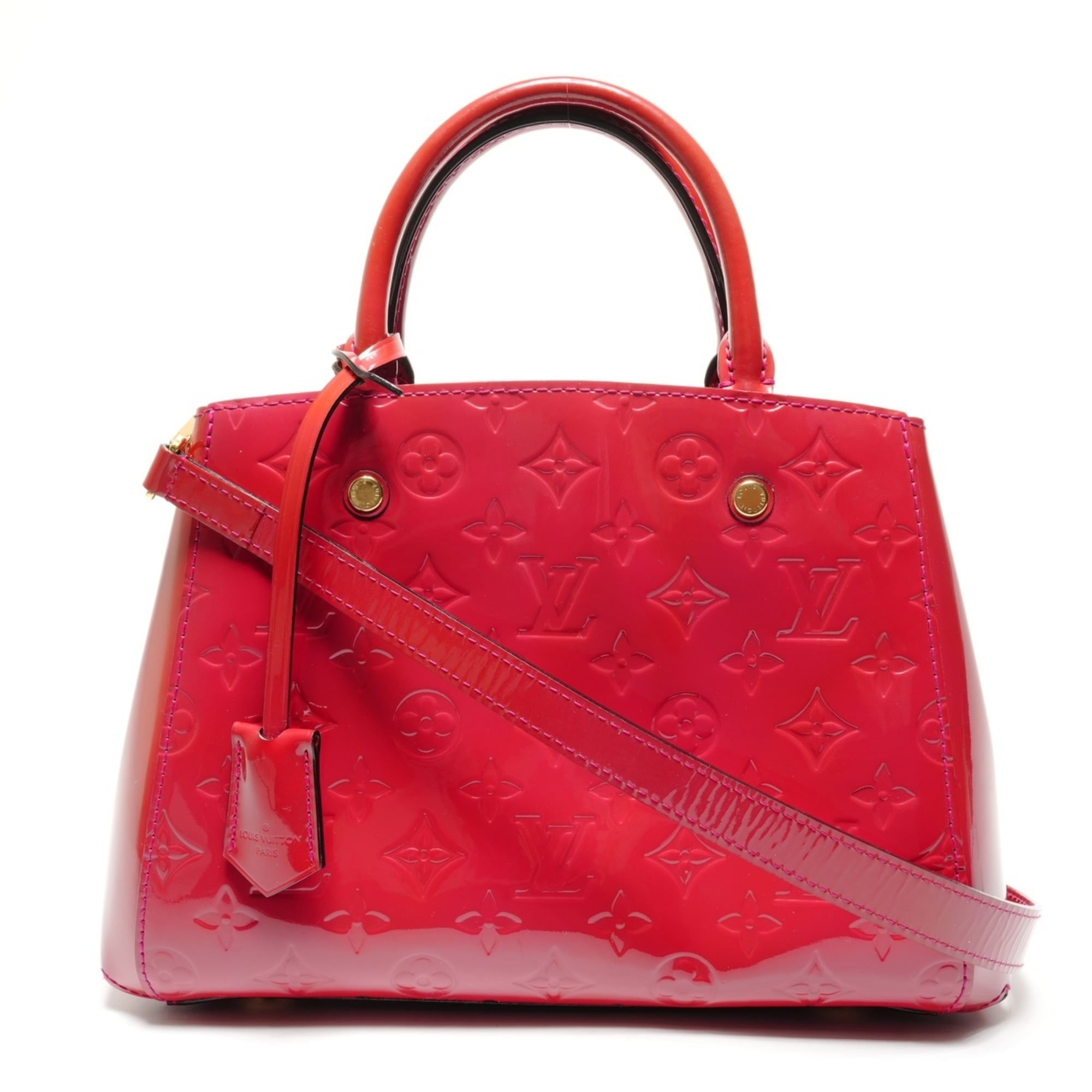 Louis Vuitton Red Color Vernis Handbag (Pre-Owned)