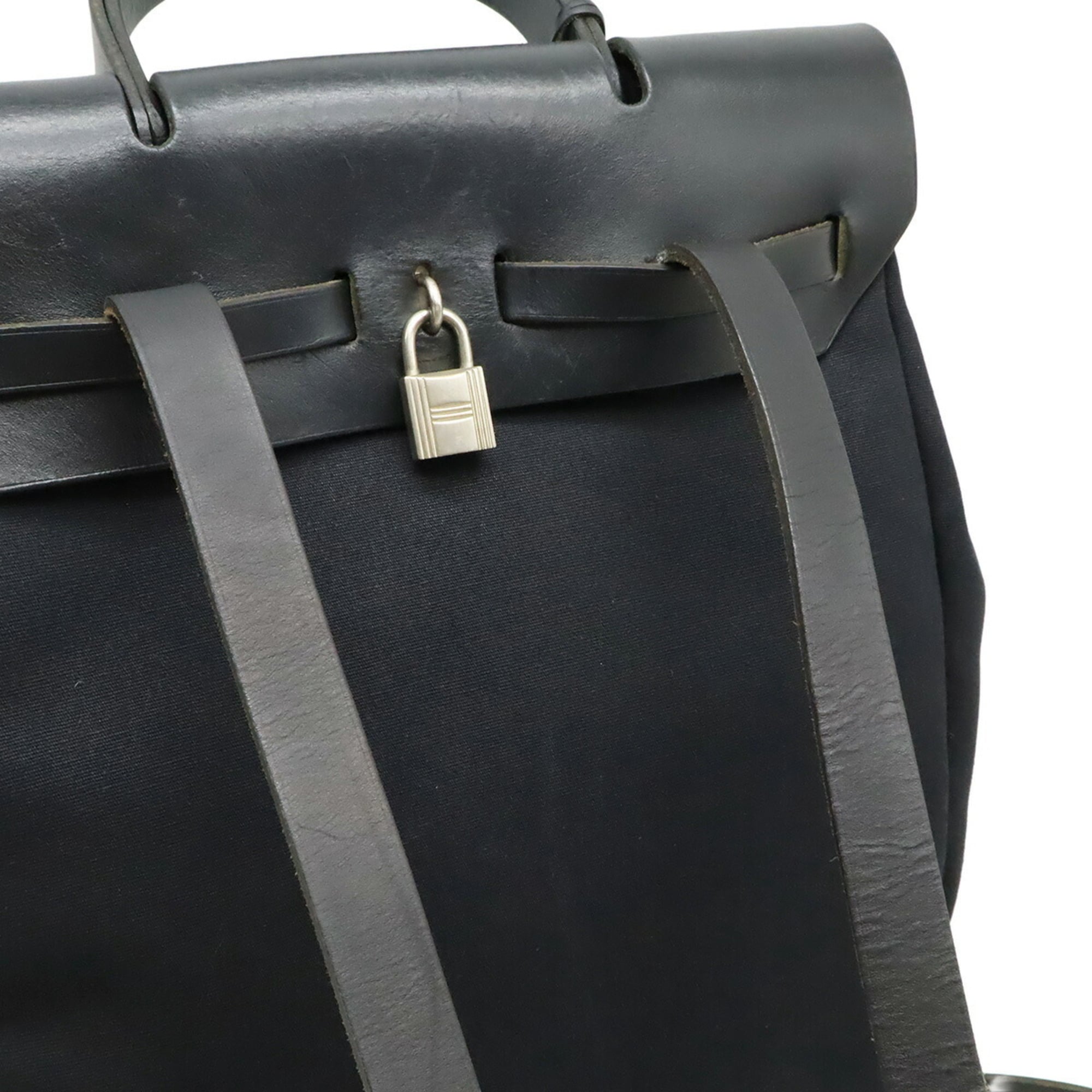 Hermes Black Toile Officier Backpack Handbag (Pre-Owned)