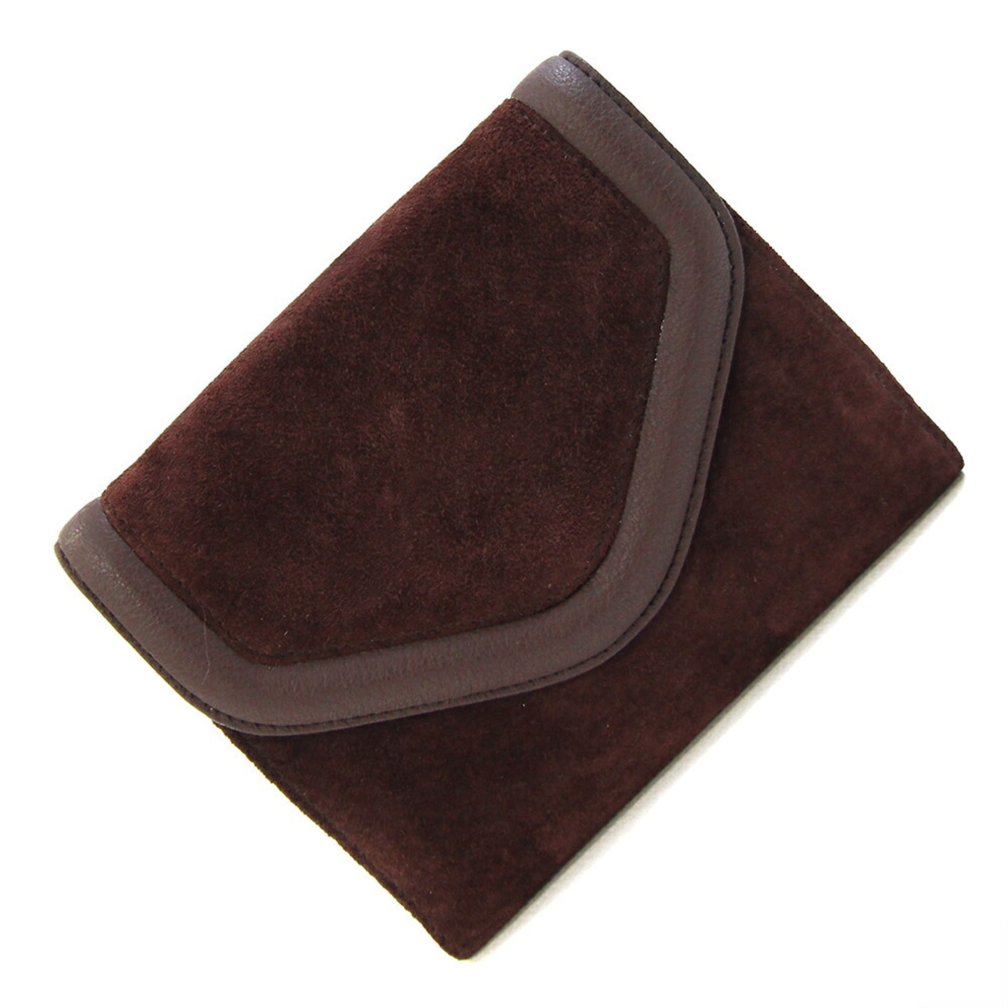 Gucci Dark Brown Suede Leather Wallet (Bi-Fold) (Pre-Owned)