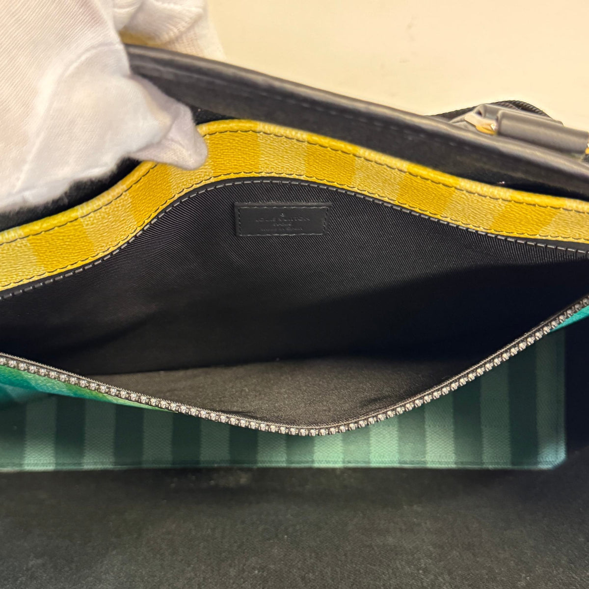 Louis Vuitton Damier Green Leather Shoulder Bag Tote Bag (Pre-Owned)