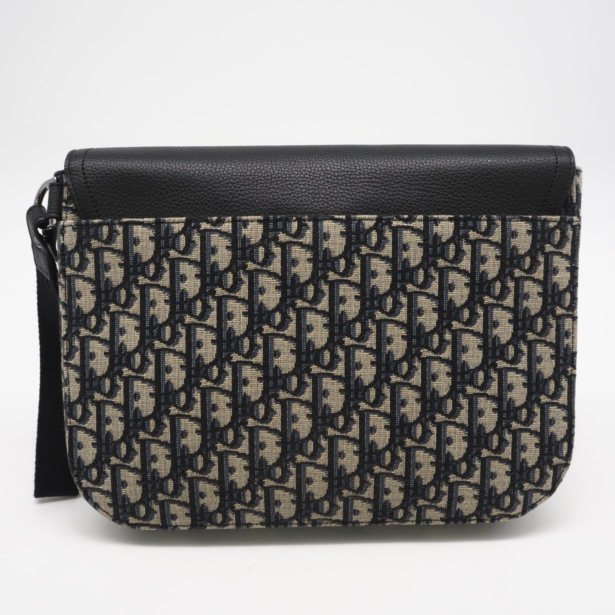 Christian Dior Black Gray Canvas Leather Clutch Bag Pouch (Pre-Owned)