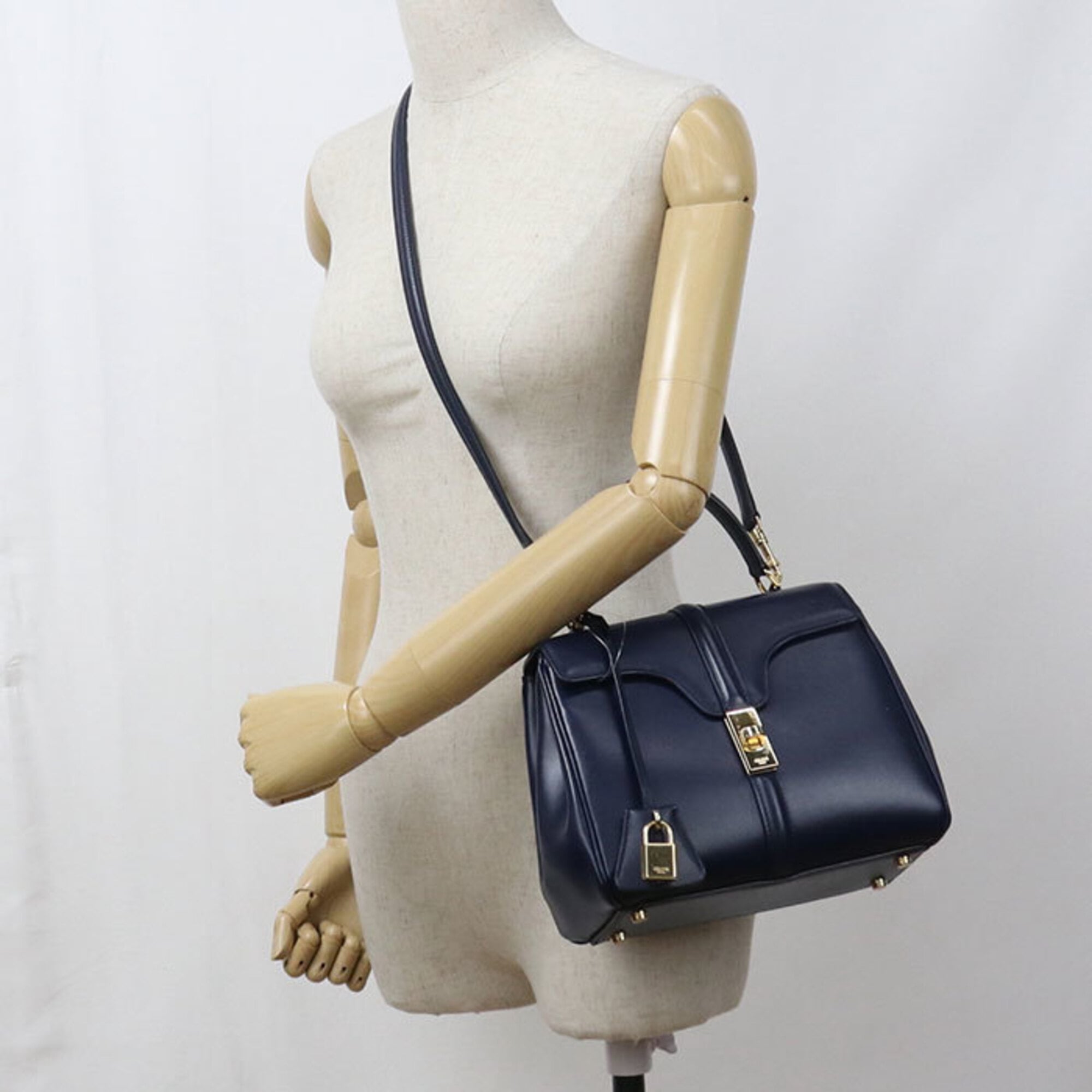 Celine Navy Leather Handbag (Pre-Owned)