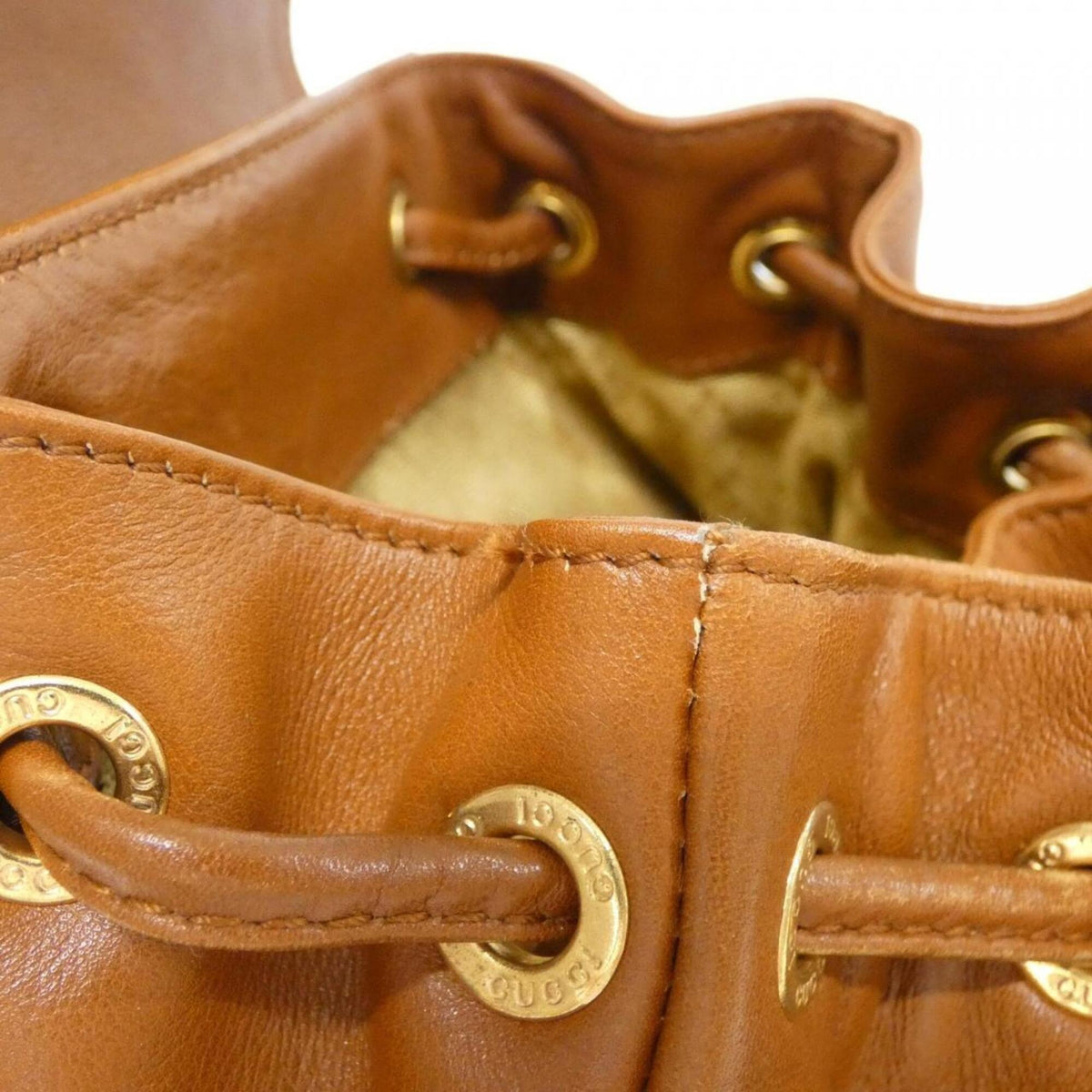 Gucci Light Brown Leather Backpack (Pre-Owned)