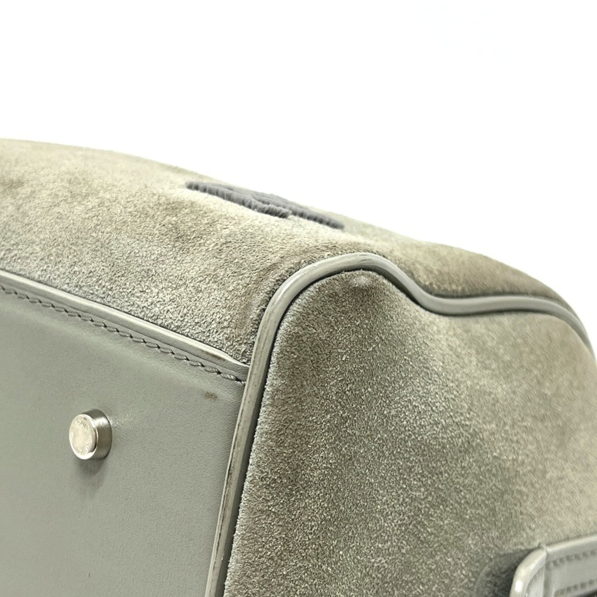Louis Vuitton Gray Suede Handbag (Pre-Owned)