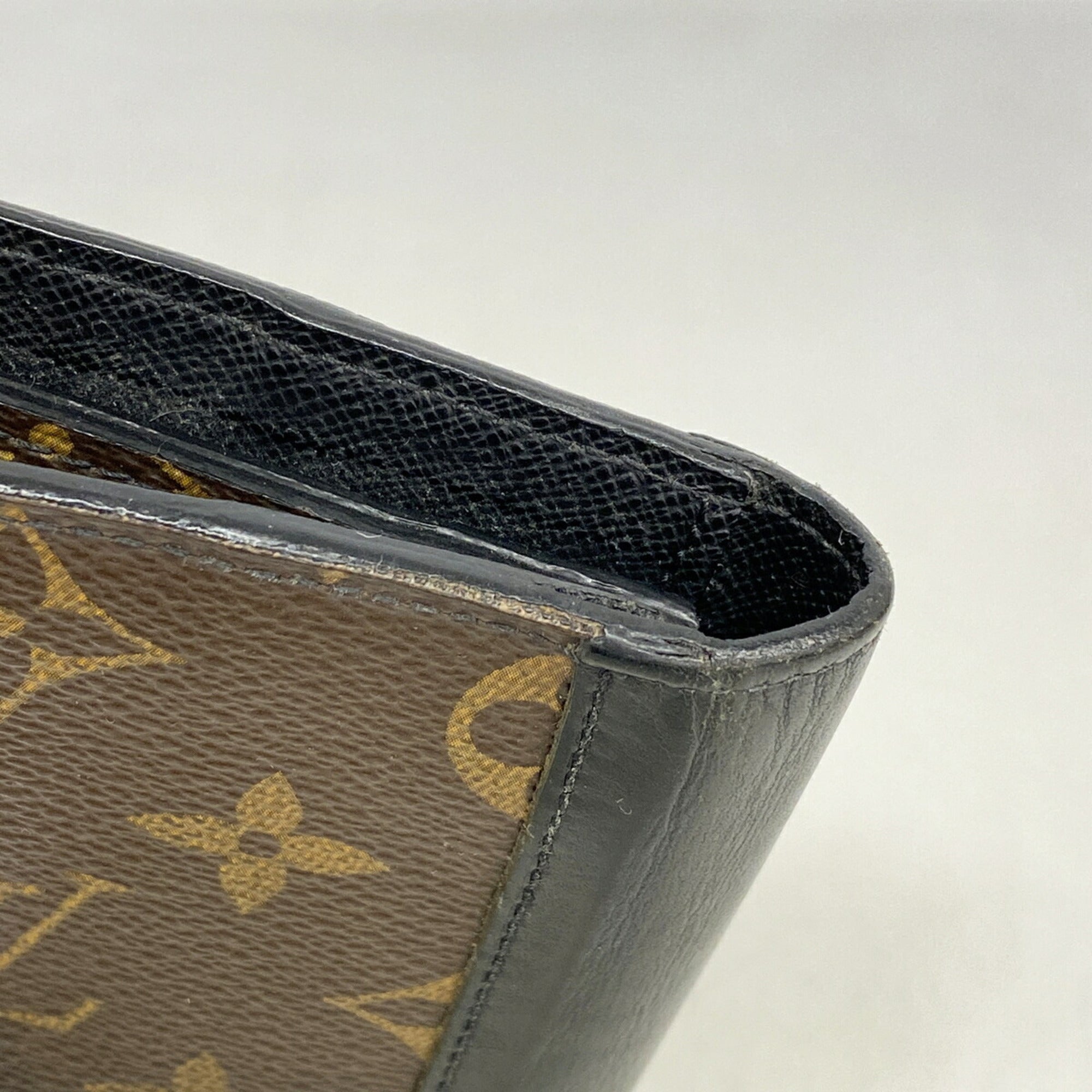 Louis Vuitton Black Brown Long Wallet (Bi-Fold) (Pre-Owned)