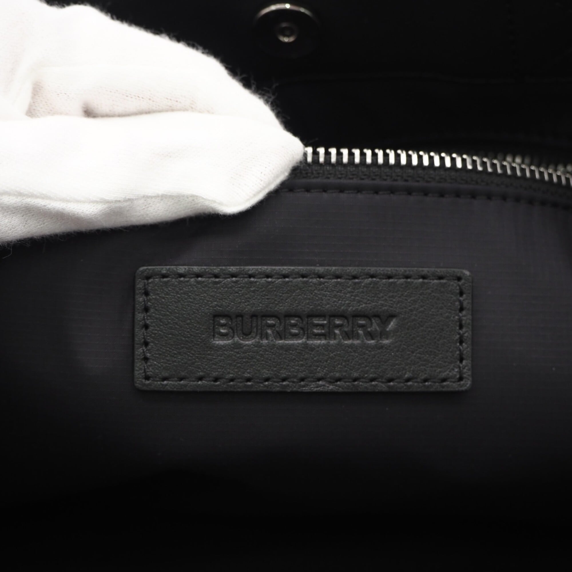 Burberry Black White Nylon Tote Bag (Pre-Owned)