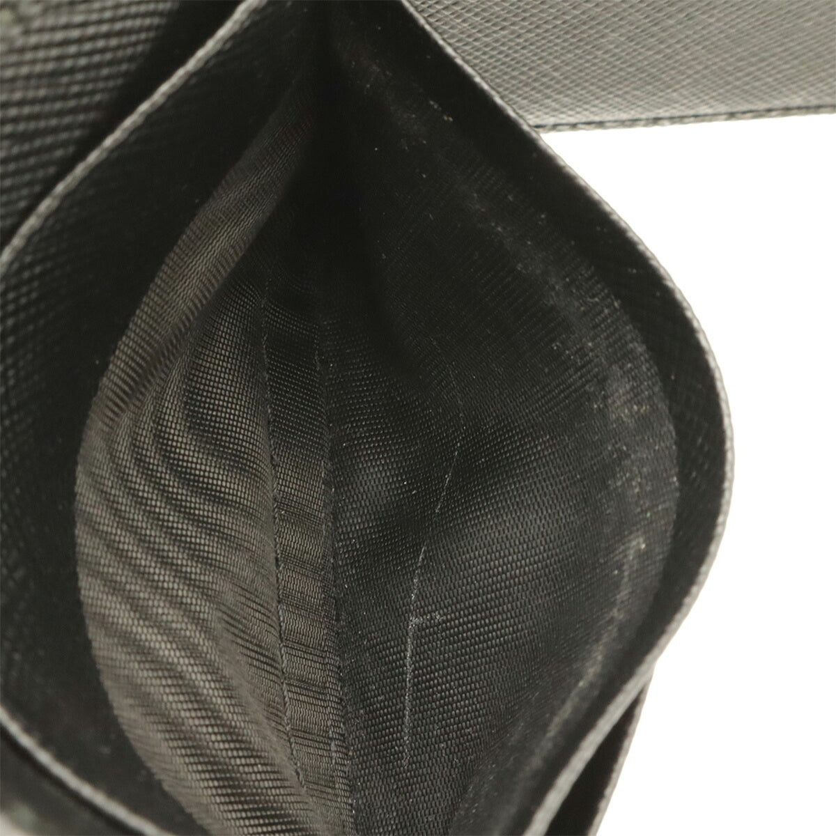 Prada Black Nero White Leather Wallet (Bi-Fold) (Pre-Owned)