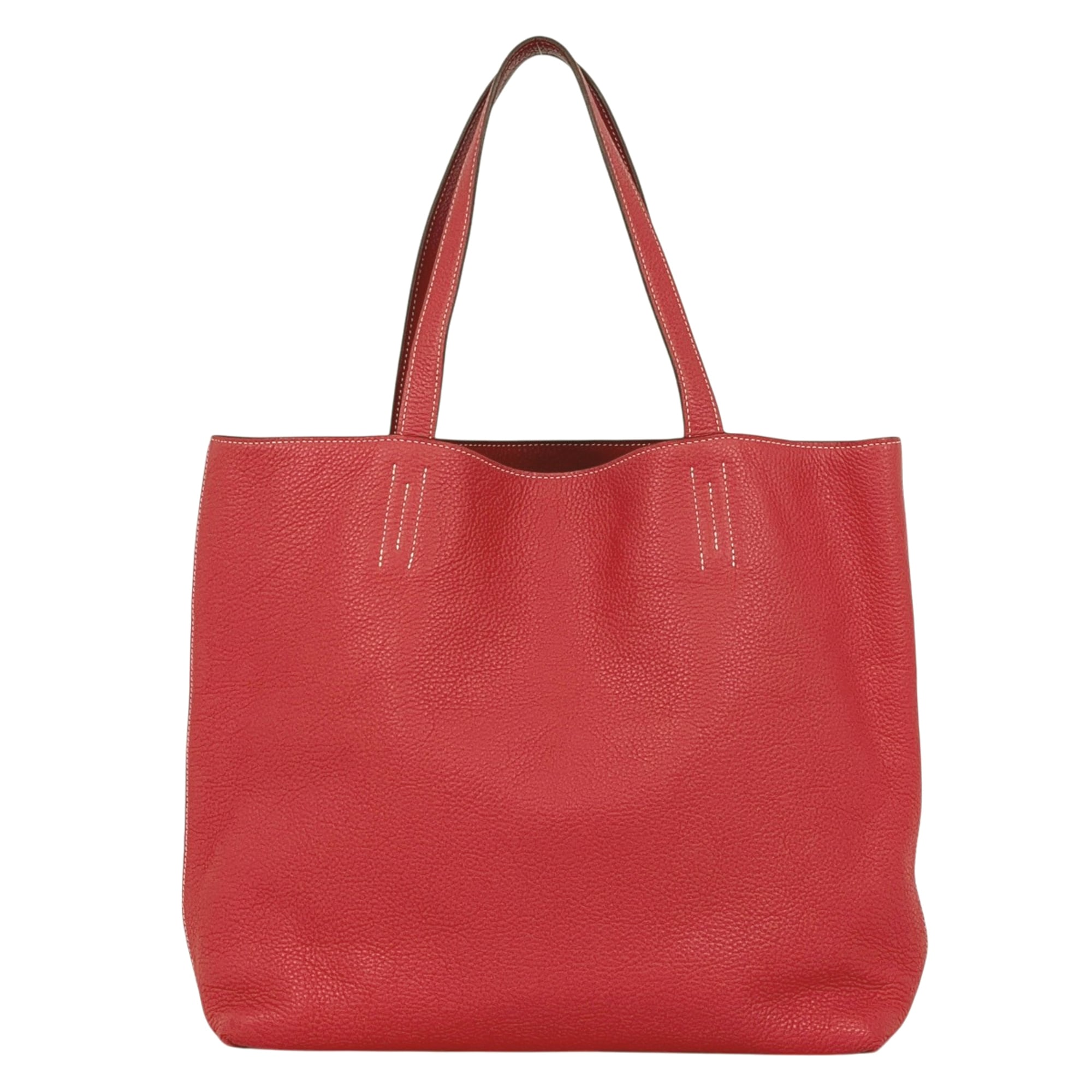 Hermes Rose Jaipur Ruby Taurillon Clemence Leather Shoulder Bag Tote Bag (Pre-Owned)