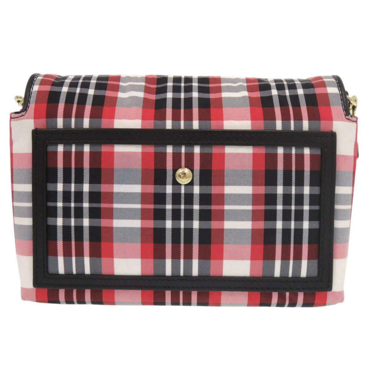 Burberry Black Red Color White Nylon Leather Shoulder Bag (Pre-Owned)