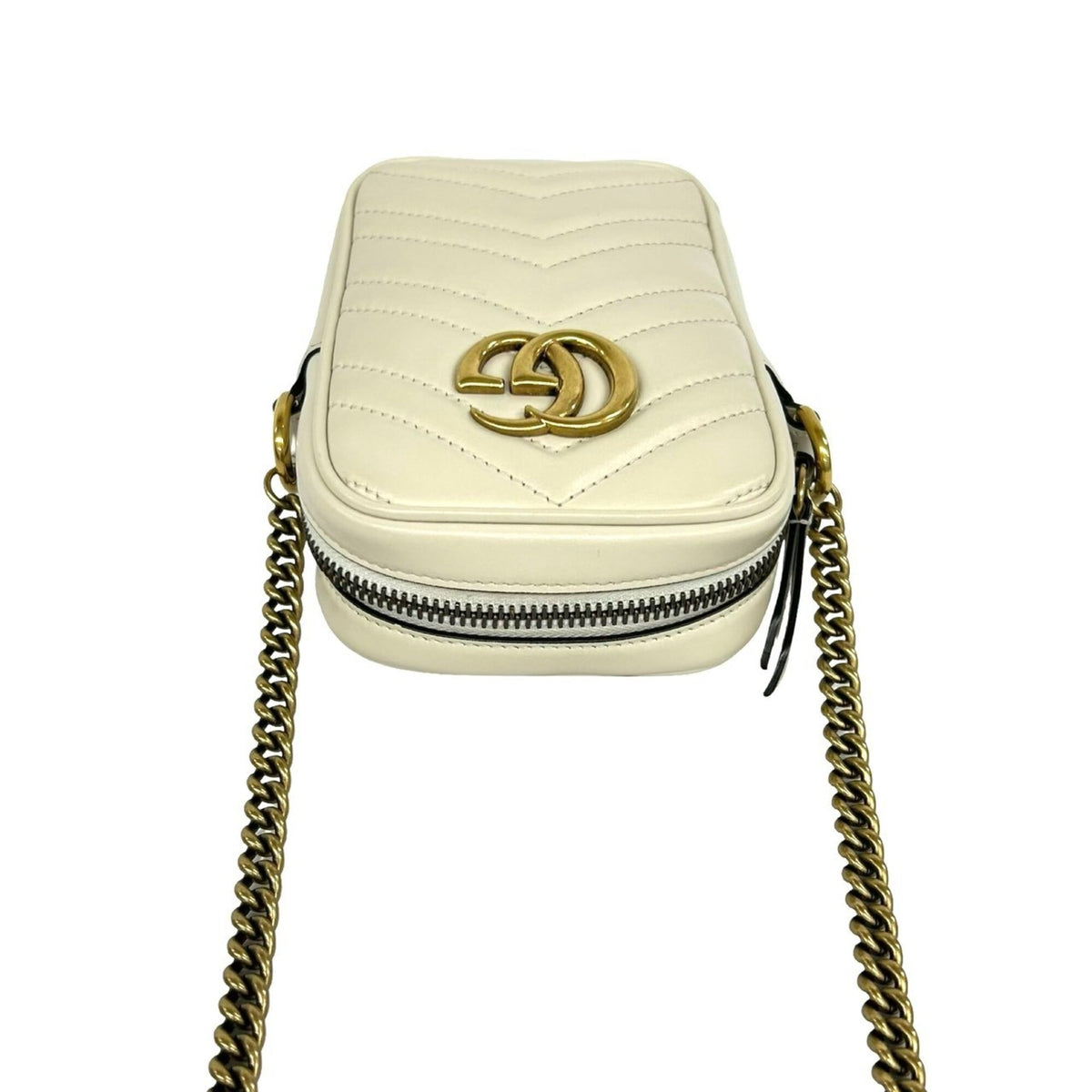 Gucci White Leather Pochette Shoulder Bag (Pre-Owned)