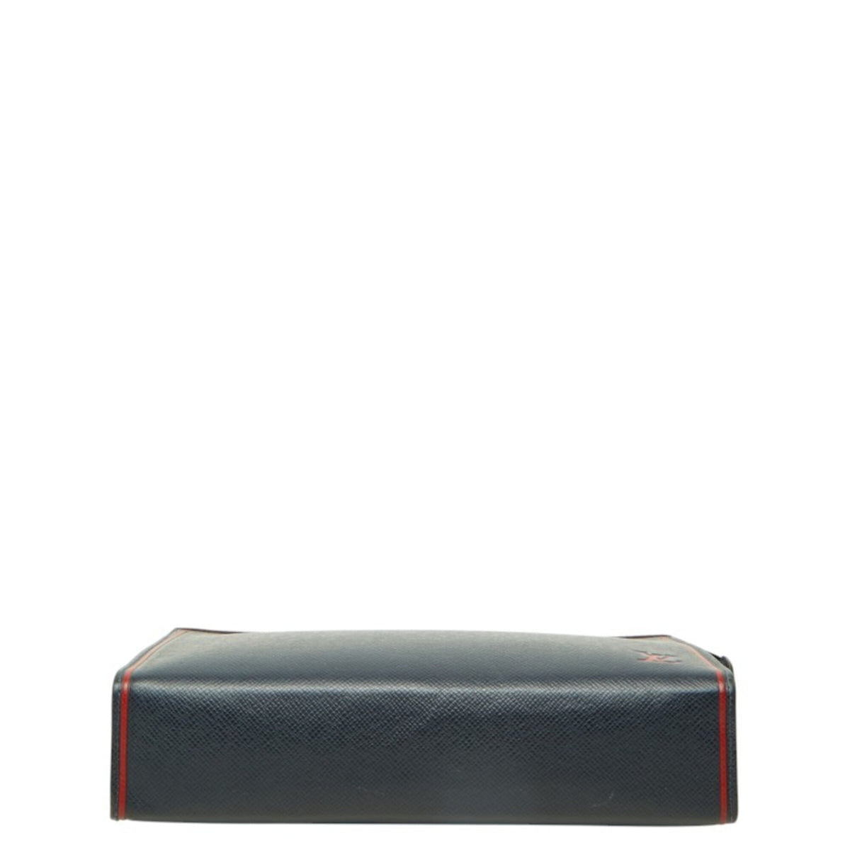 Louis Vuitton Navy Red Color Leather Clutch Bag (Pre-Owned)