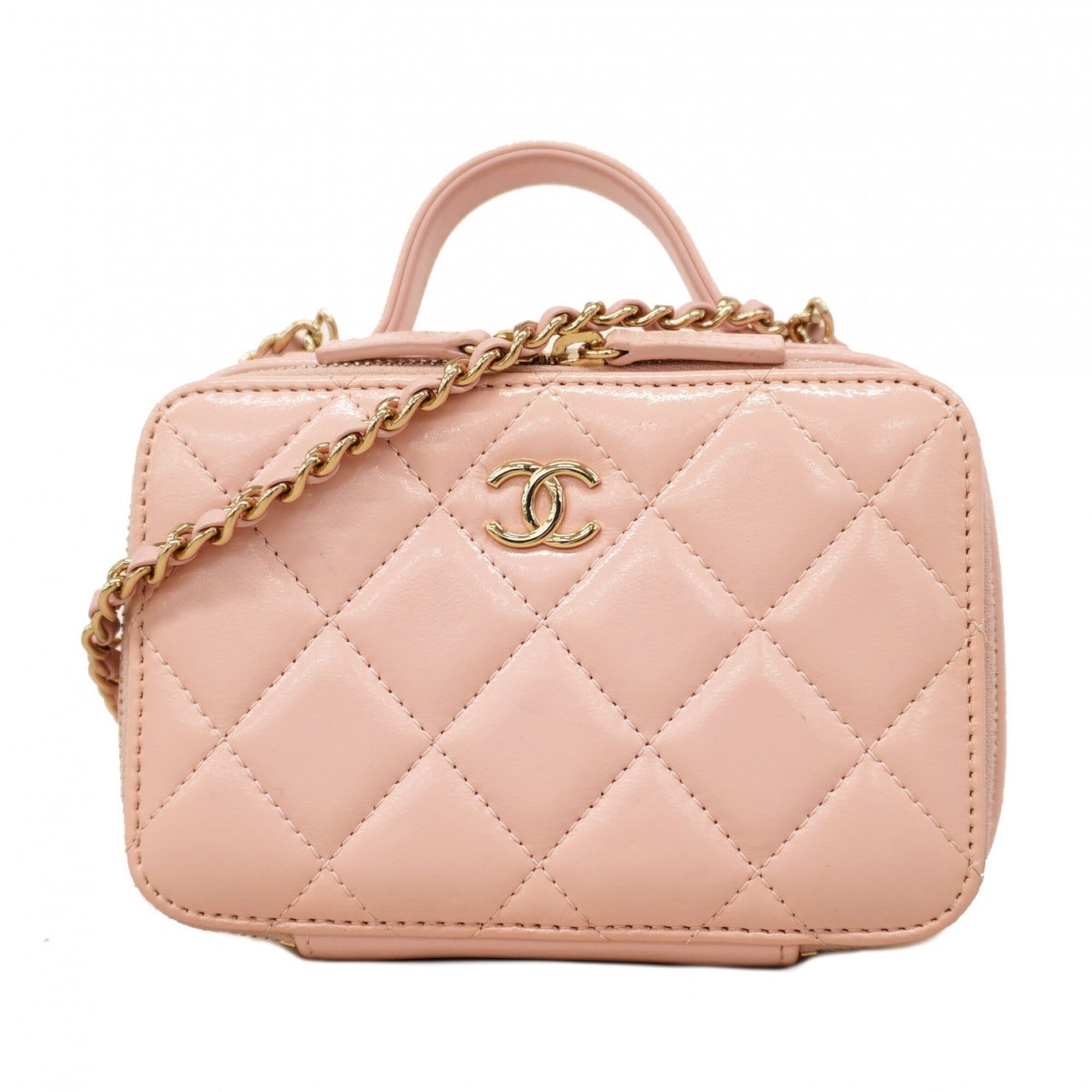 Chanel Pink Leather Vanity Bag (Pre-Owned)