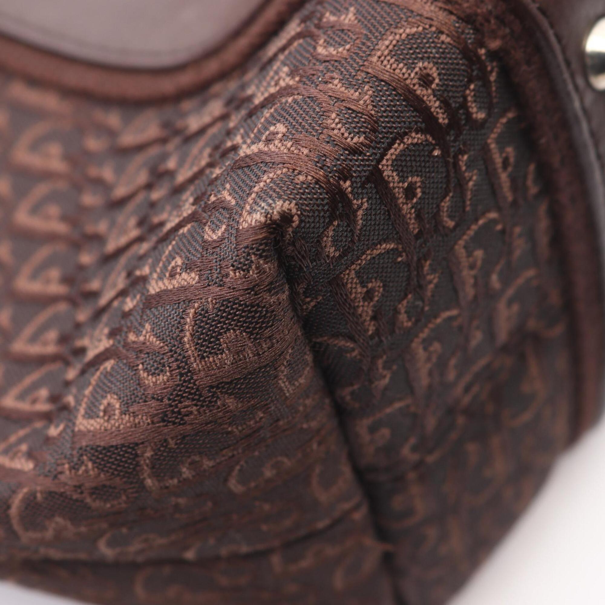 Christian Dior Brown Canvas Leather Handbag Tote Bag (Pre-Owned)