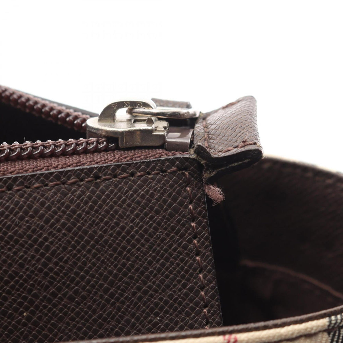 Burberry Beige Brown Multi-Color Canvas Leather Handbag (Pre-Owned)