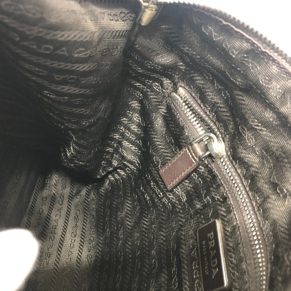 Prada Khaki Nylon Shoulder Bag (Pre-Owned)