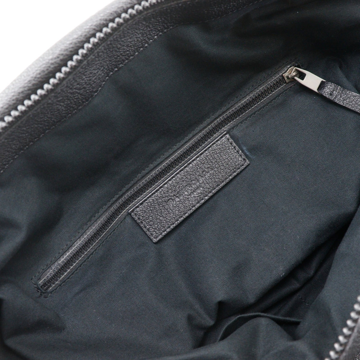Balenciaga Black Nylon Leather Boston Bag Shoulder Bag (Pre-Owned)